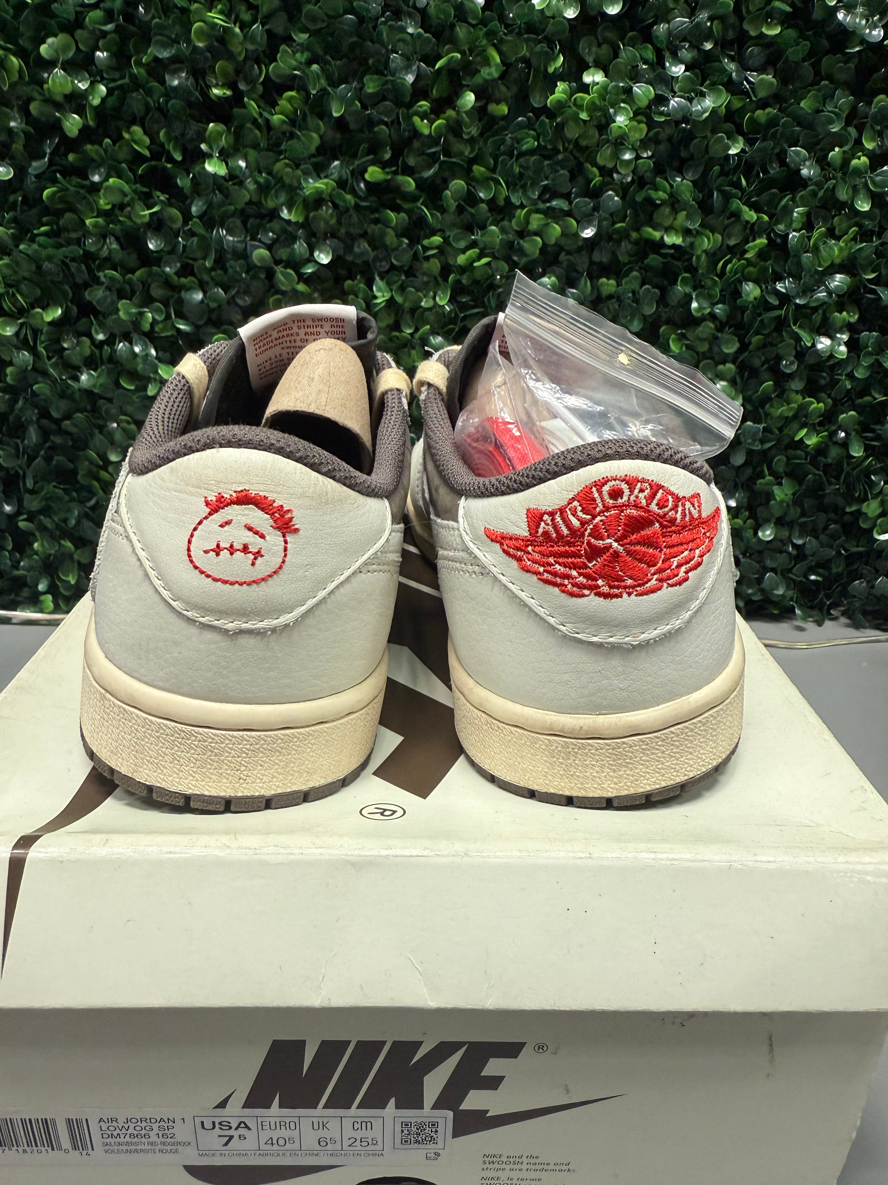 Jordan 1 Low X Travis Scott "Reverse Mocha" Size 7.5 Preowned