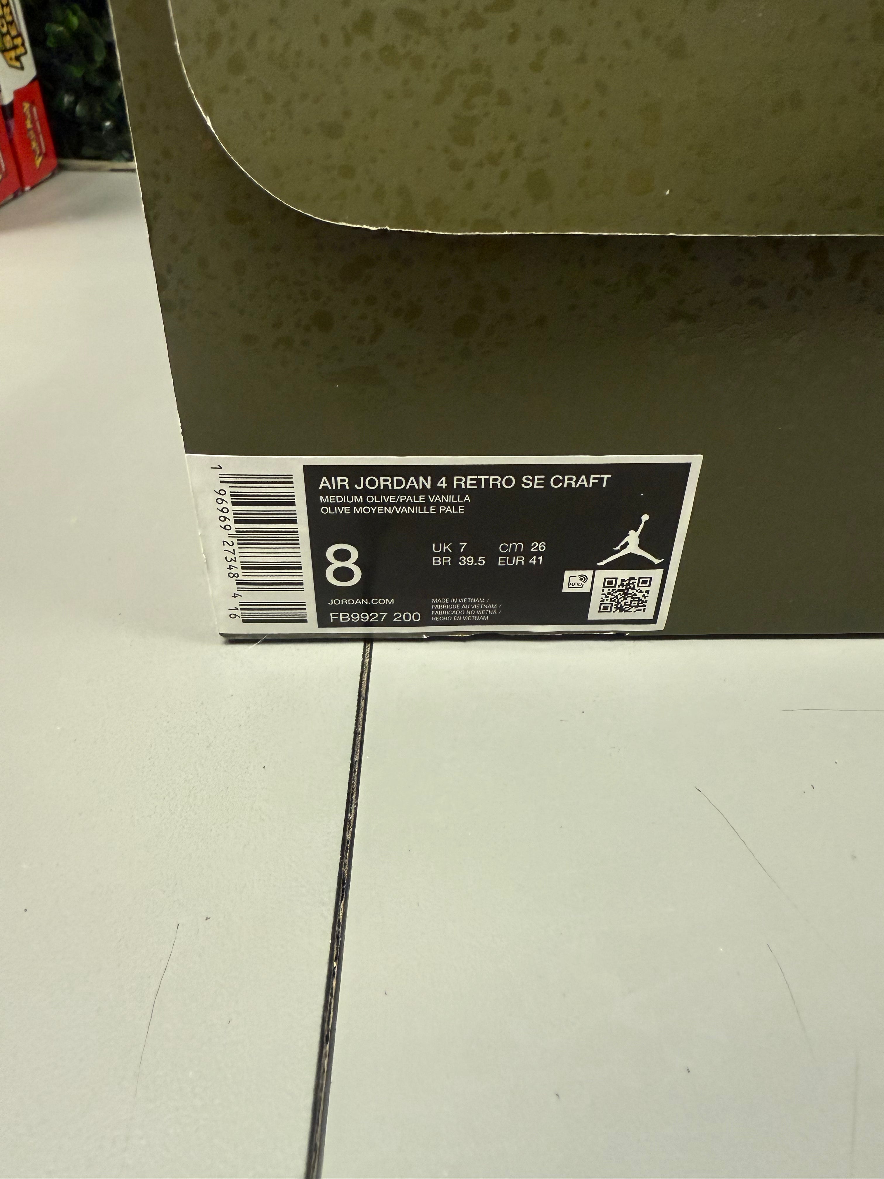 Jordan 4 "Craft Olive" Size 8 Preowned