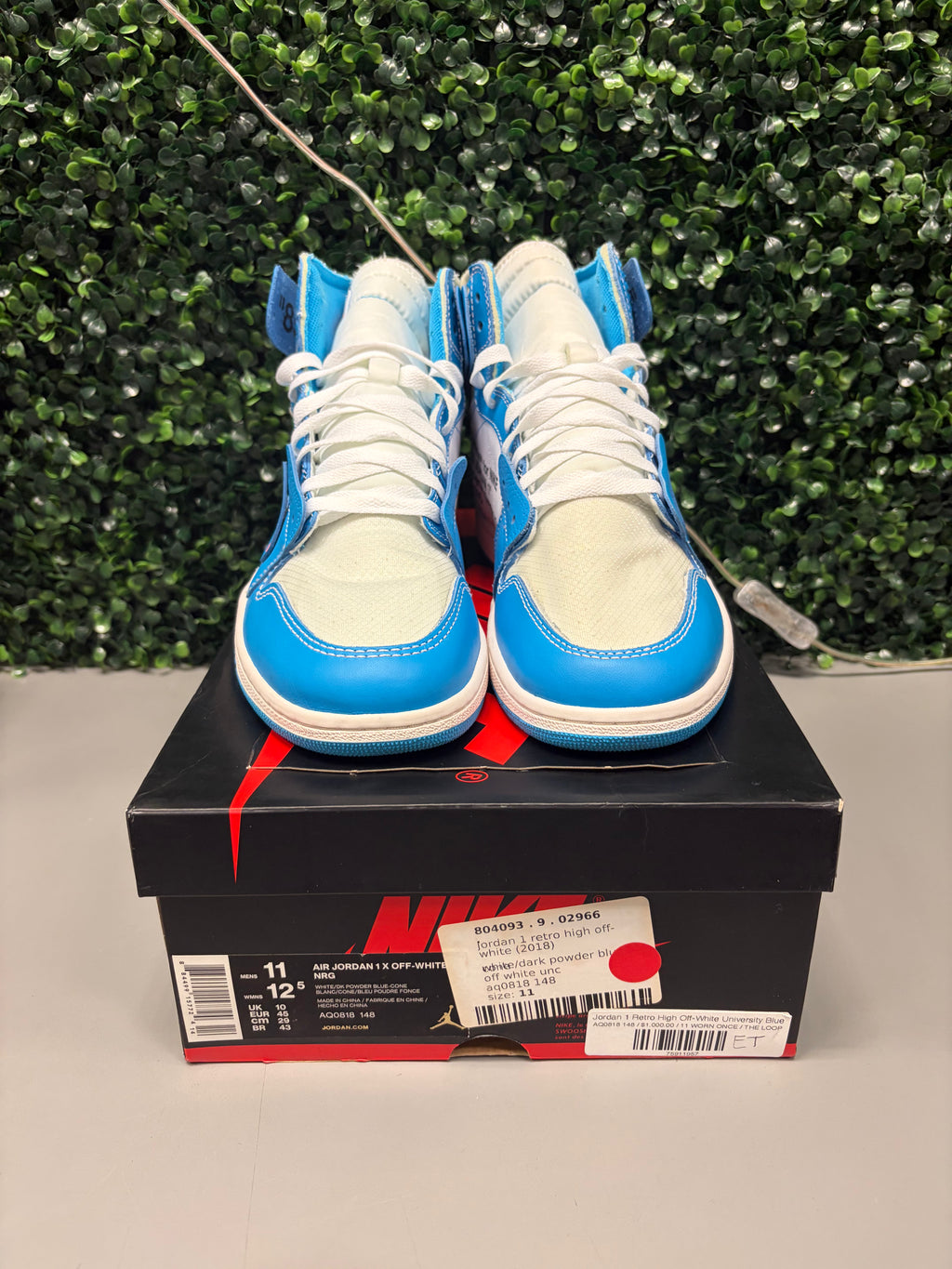 Jordan 1 Retro High Off-White "University Blue" Size 11 Preowned