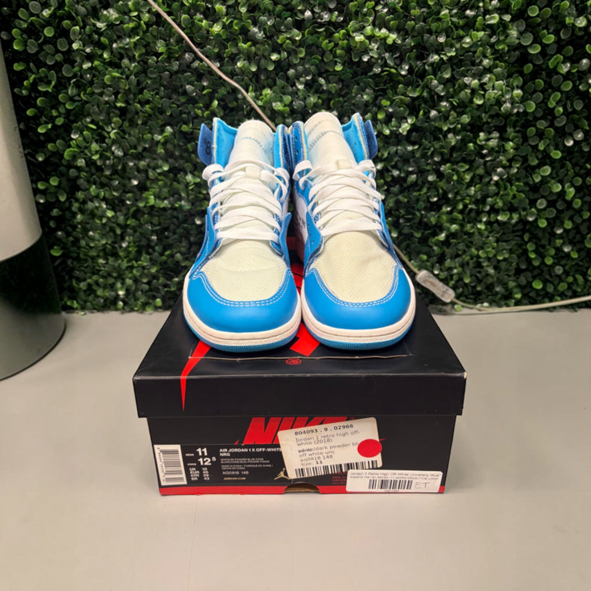 Jordan 1 Retro High Off-White "University Blue" Size 11 Preowned