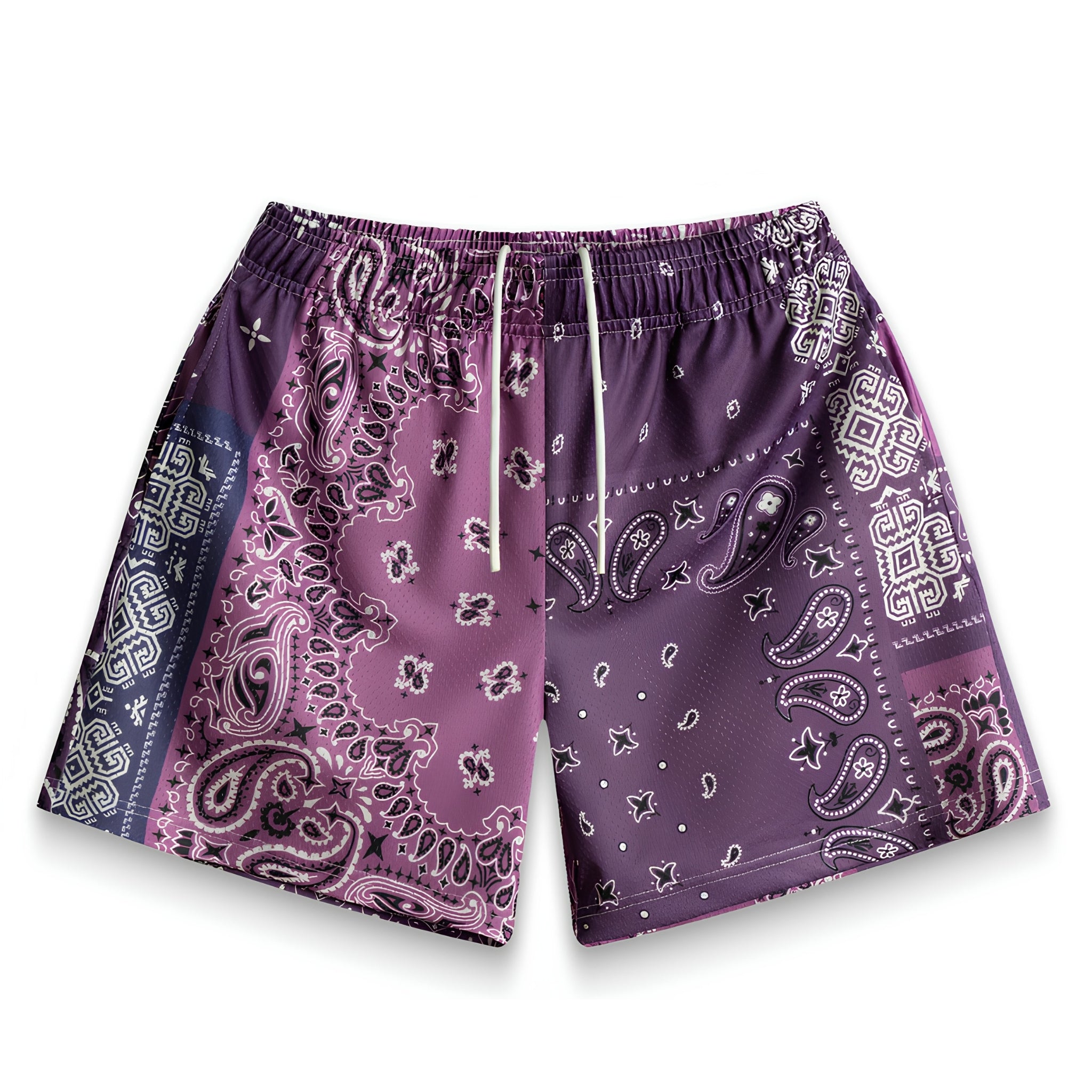 Bravest Studios "Purple Patchwork Paisley Shorts"