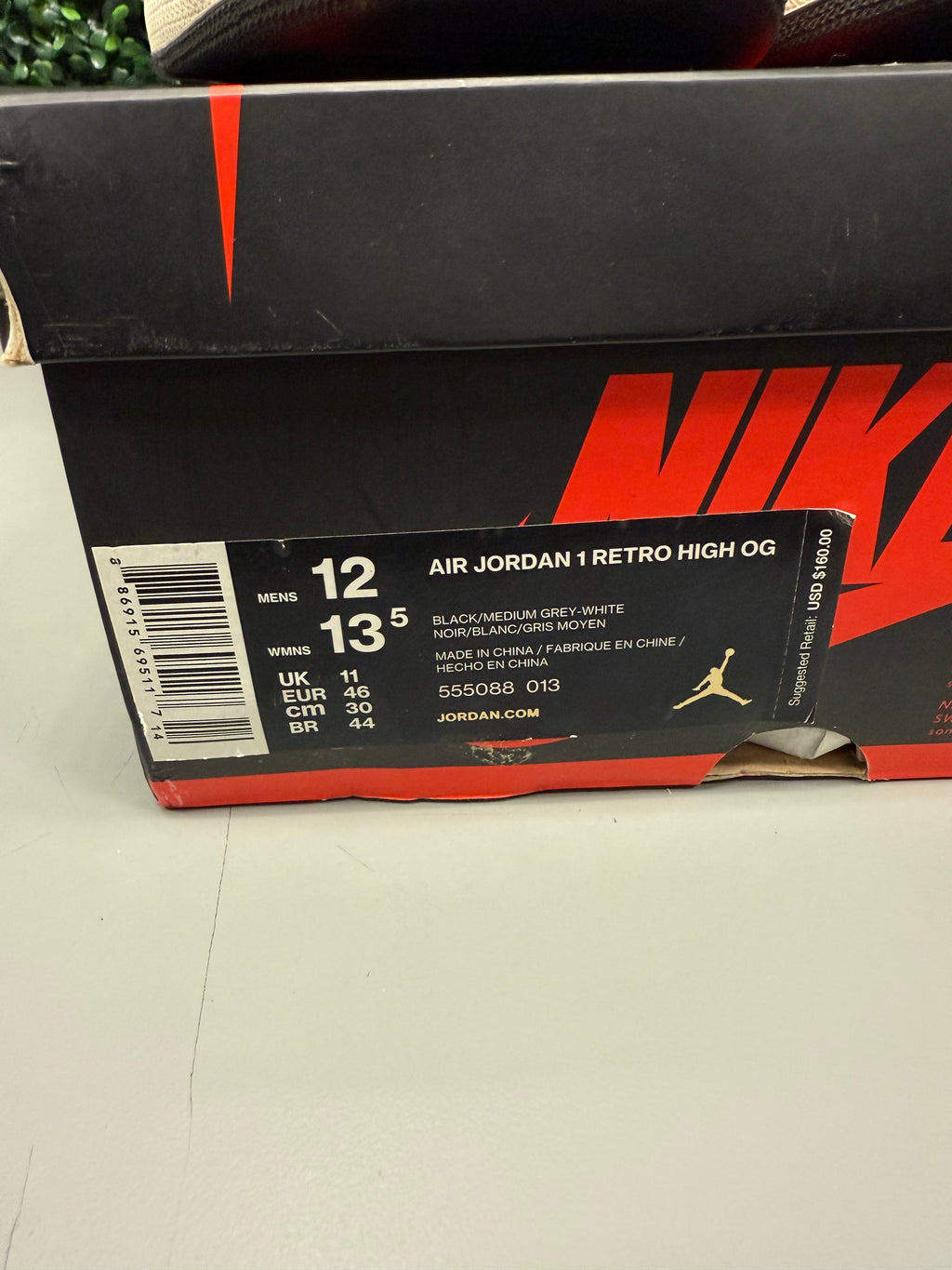 Jordan 1 High "Shadow" Size 12 Preowned