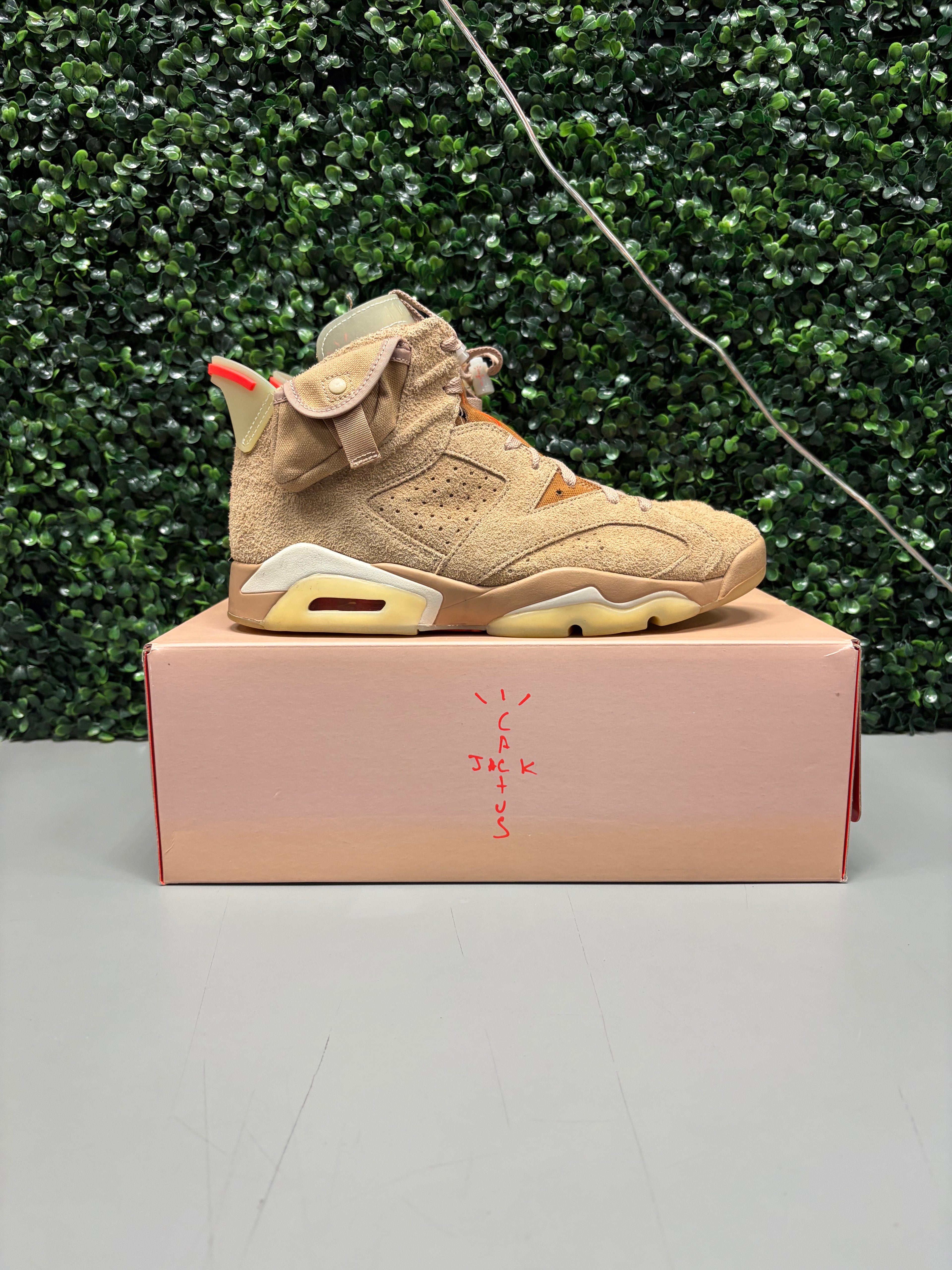 Jordan 6 Retro Travis Scott "British Khaki" Size 10 Preowned #2