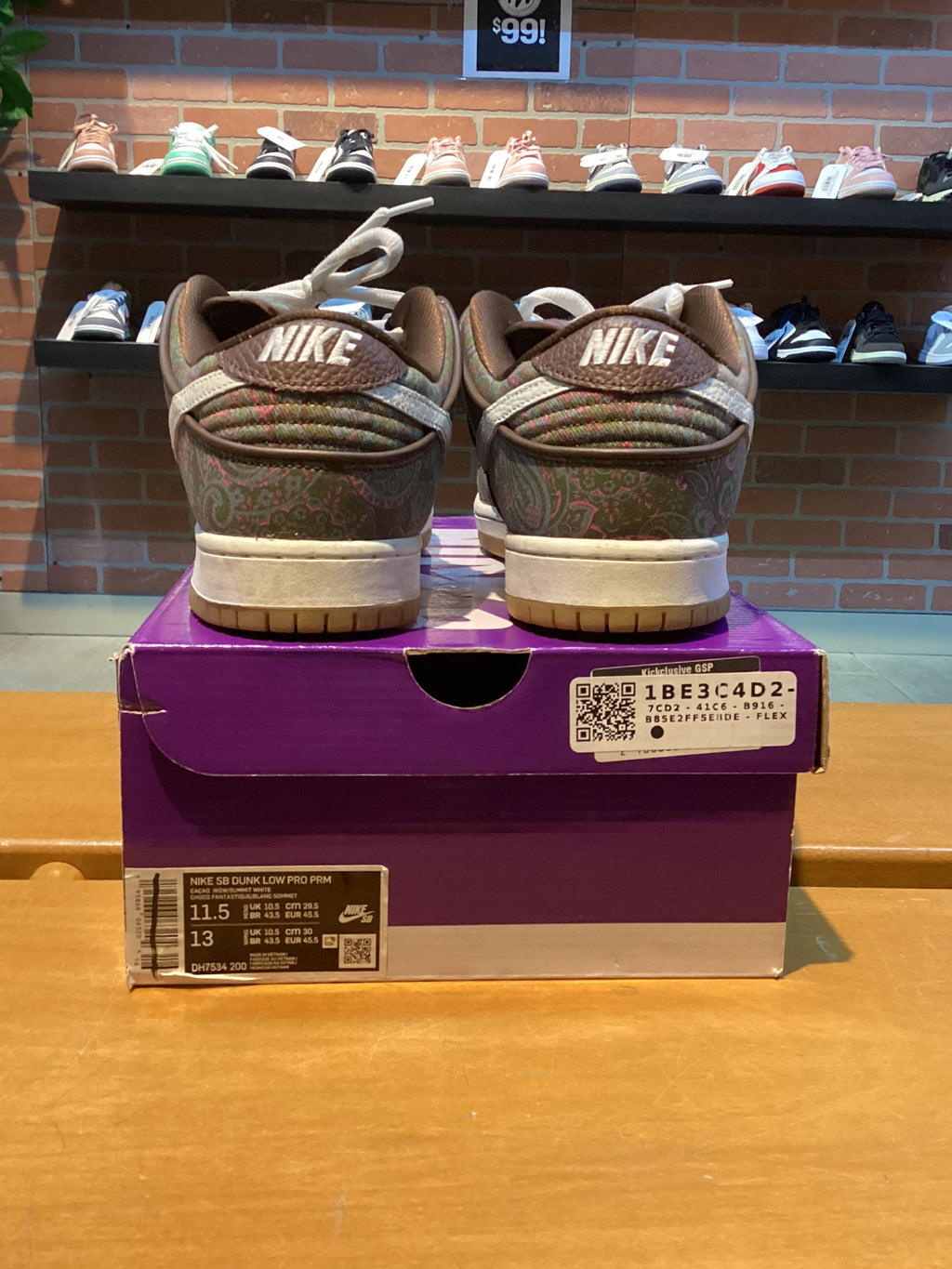 Nike SB Dunk Low Pro (Paisley Brown) Preowned
