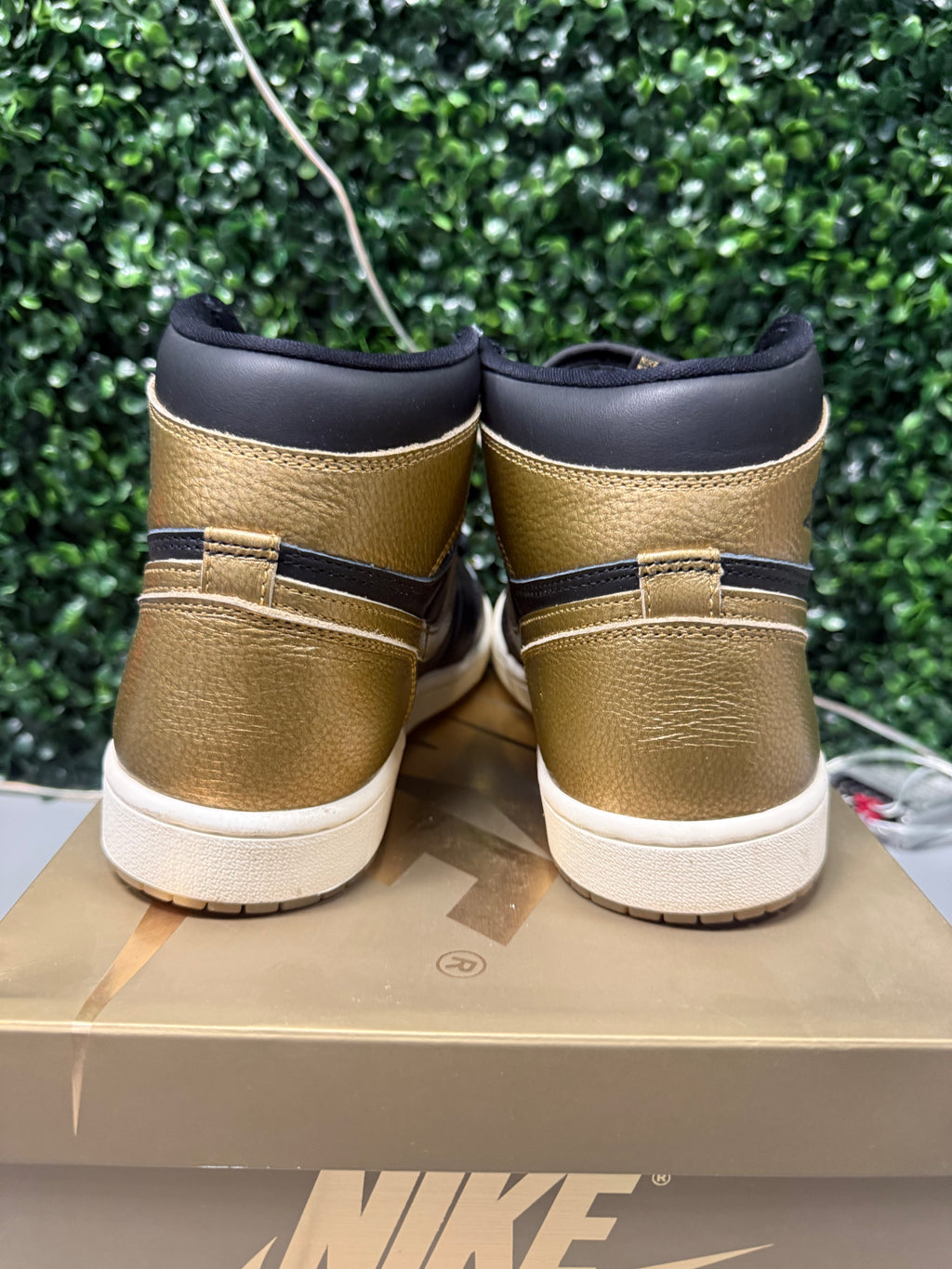 Jordan 1 High "Black Metallic Gold" Size 9 Tried On