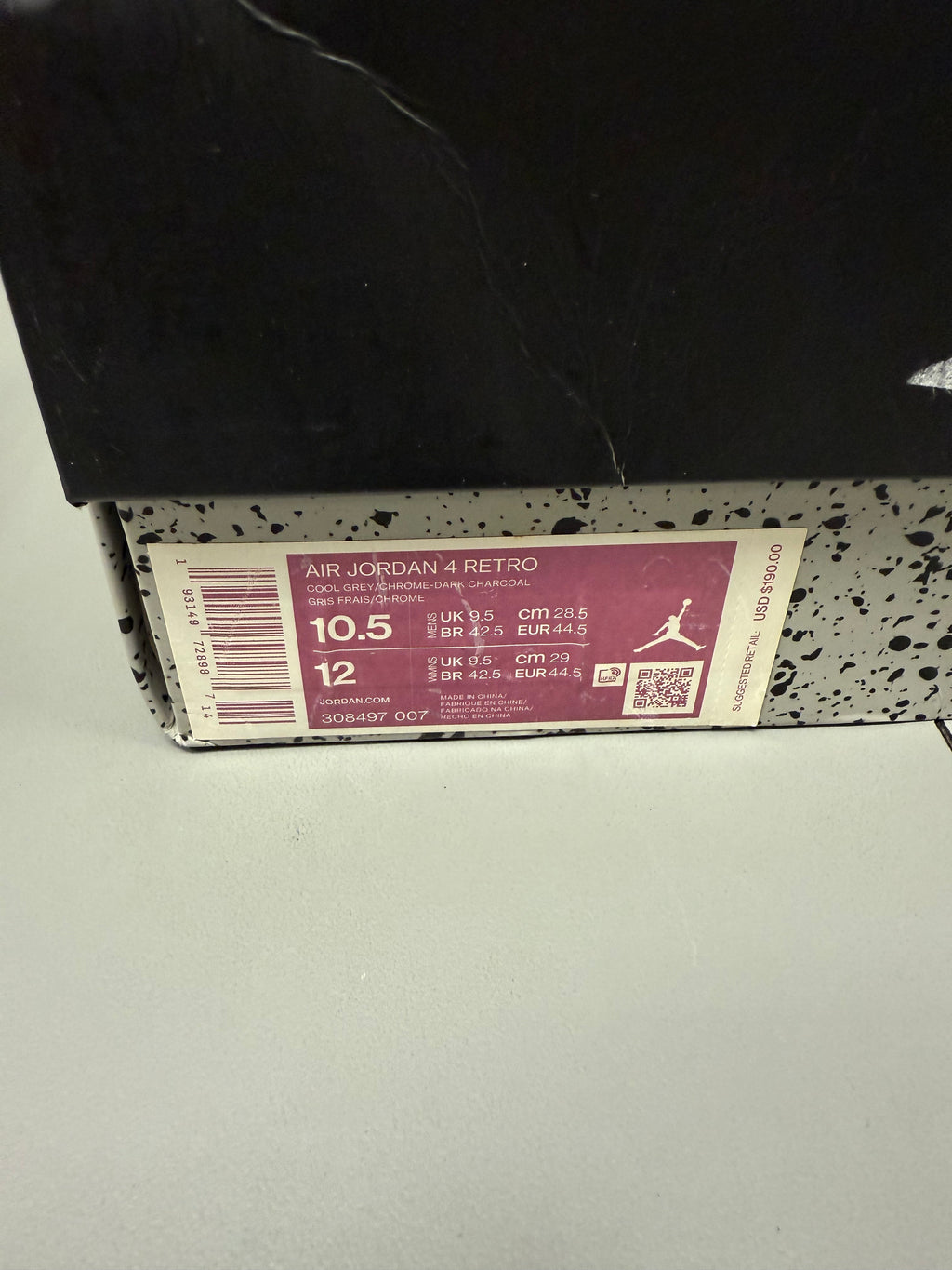 Jordan 4 "Cool Grey" Size 10.5 Preowned