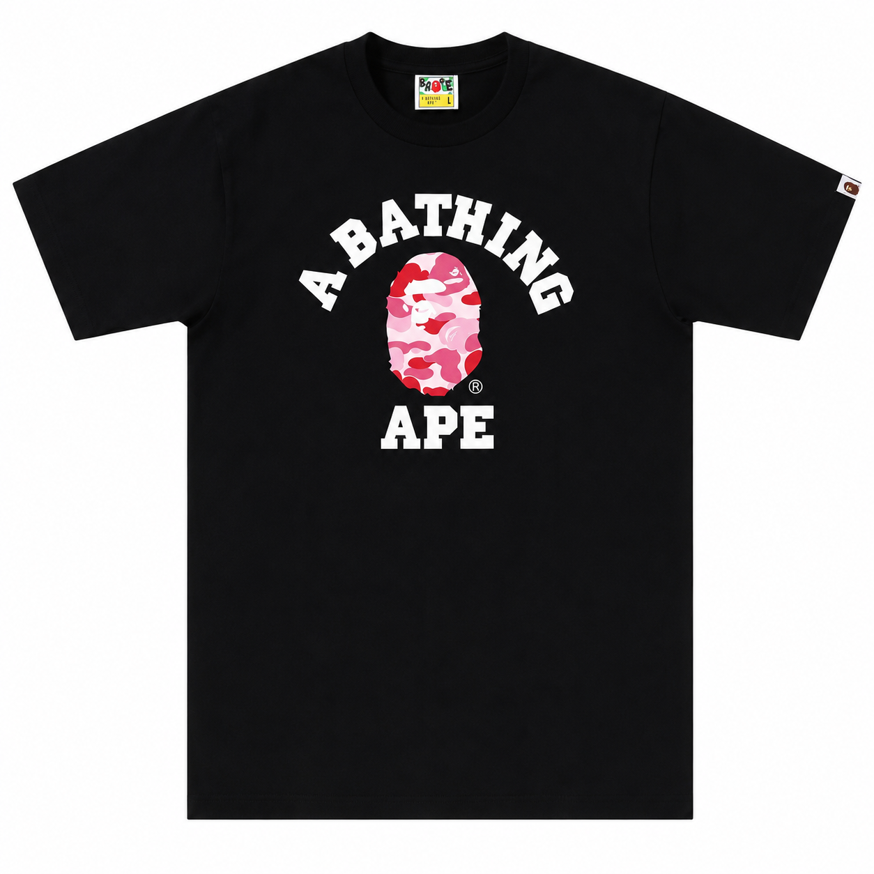 BAPE ABC Camo College Tee 'Black/Pink'