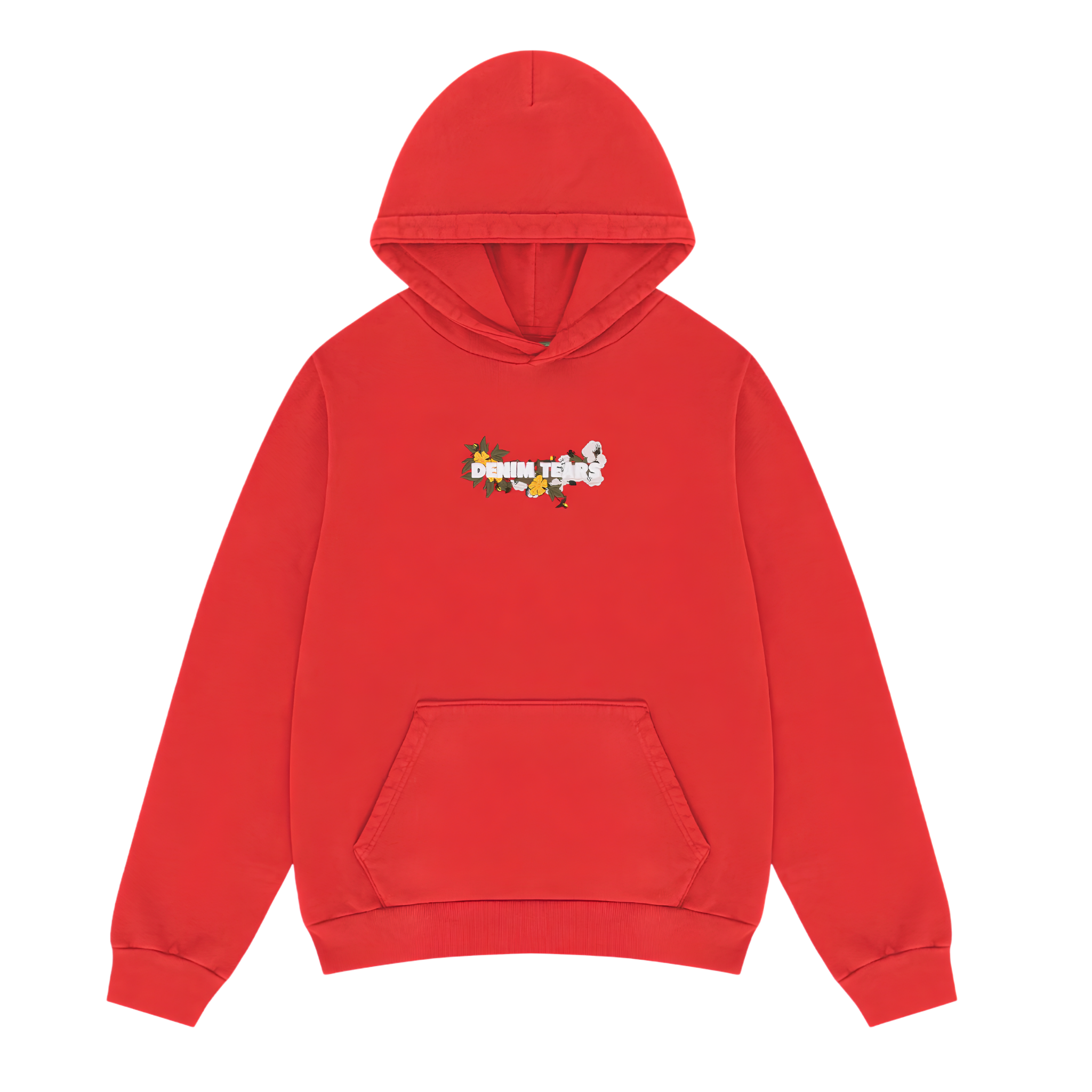 Denim Tears Red Embroidered Logo Hoodie