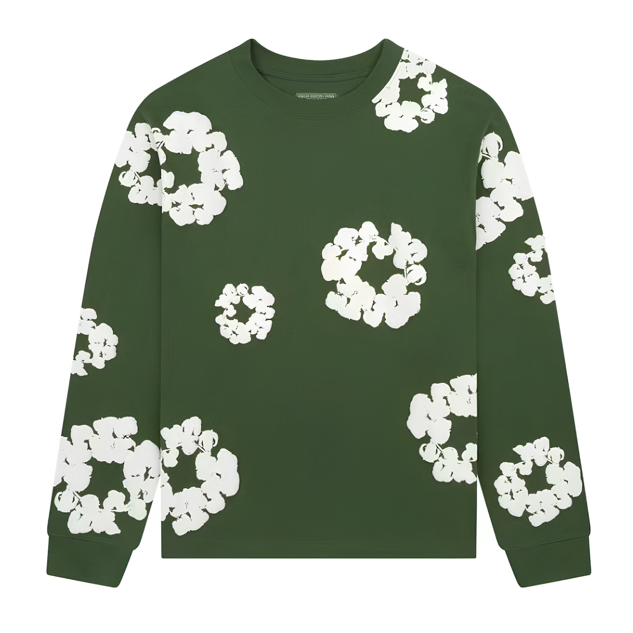 Denim Tears Long Sleeve Cotton Wreath T-shirt (Green)