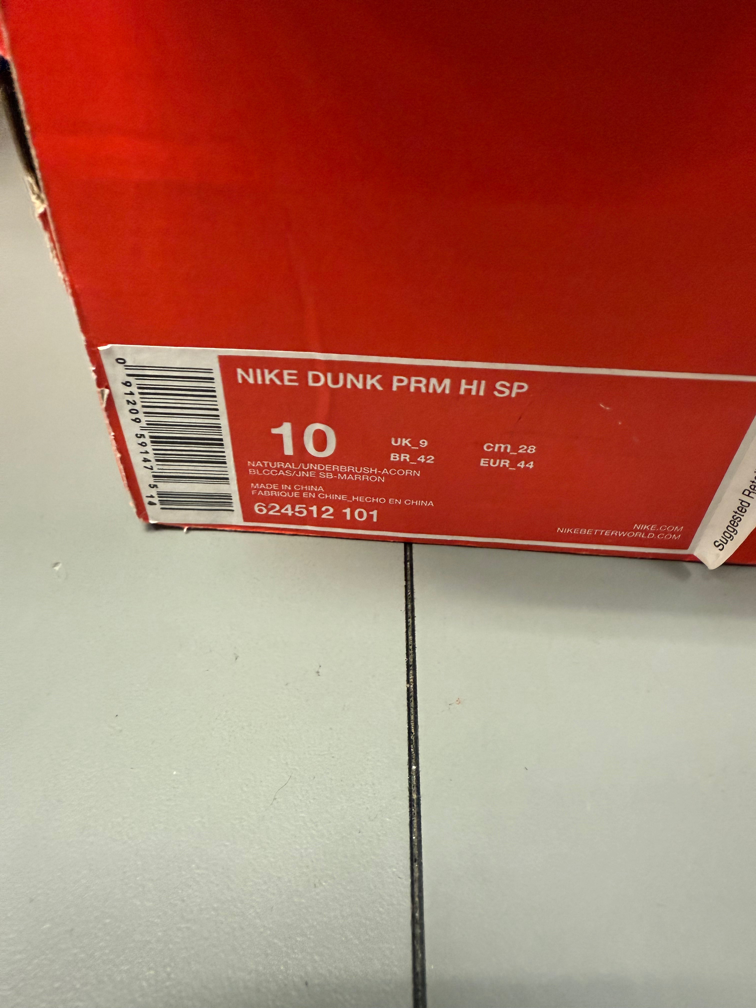 Nike Dunk High "Acorn" Size 10 Preowned