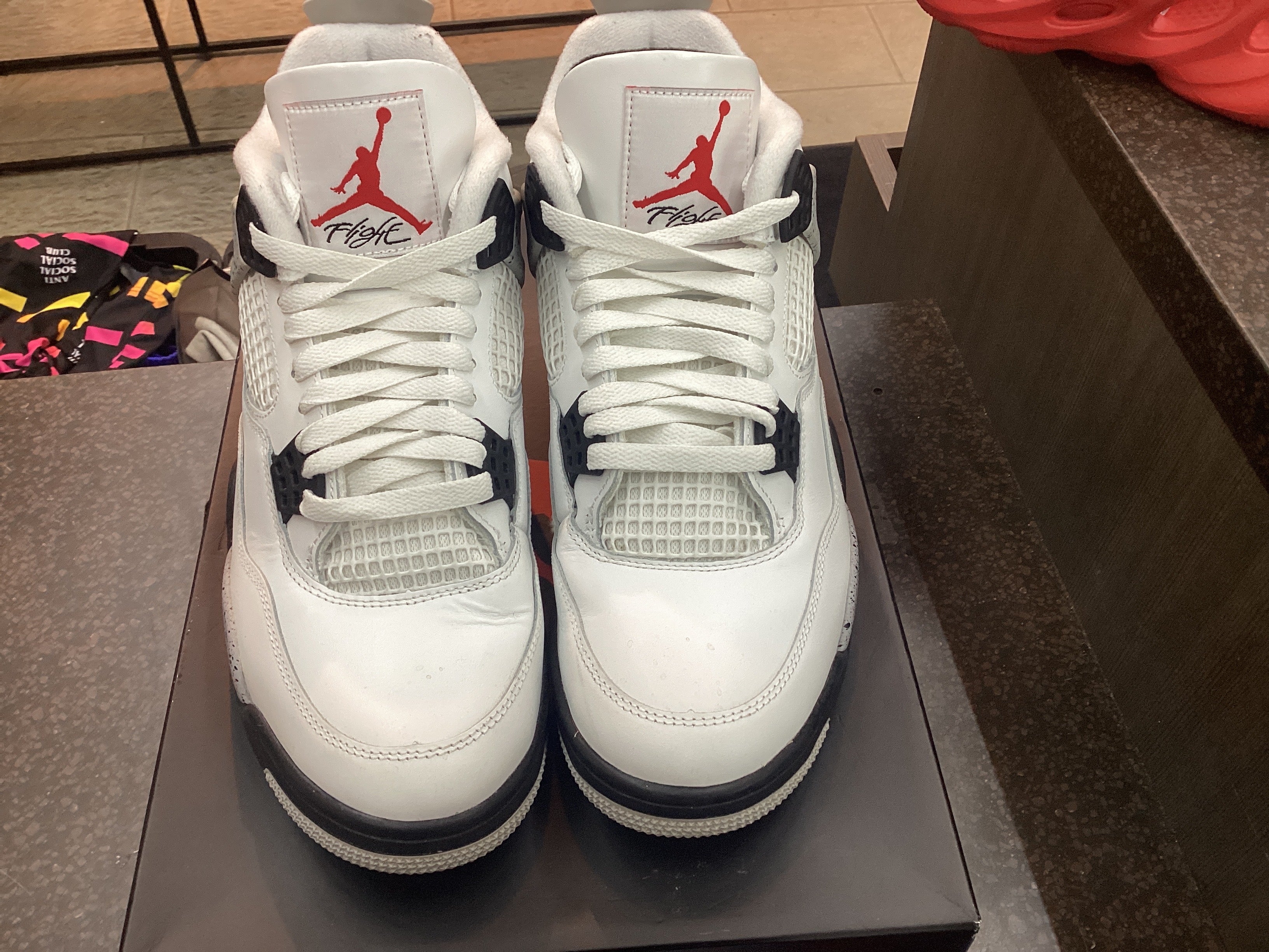 Jordan 4 “White Cement” Size 10.5 Pre Owned