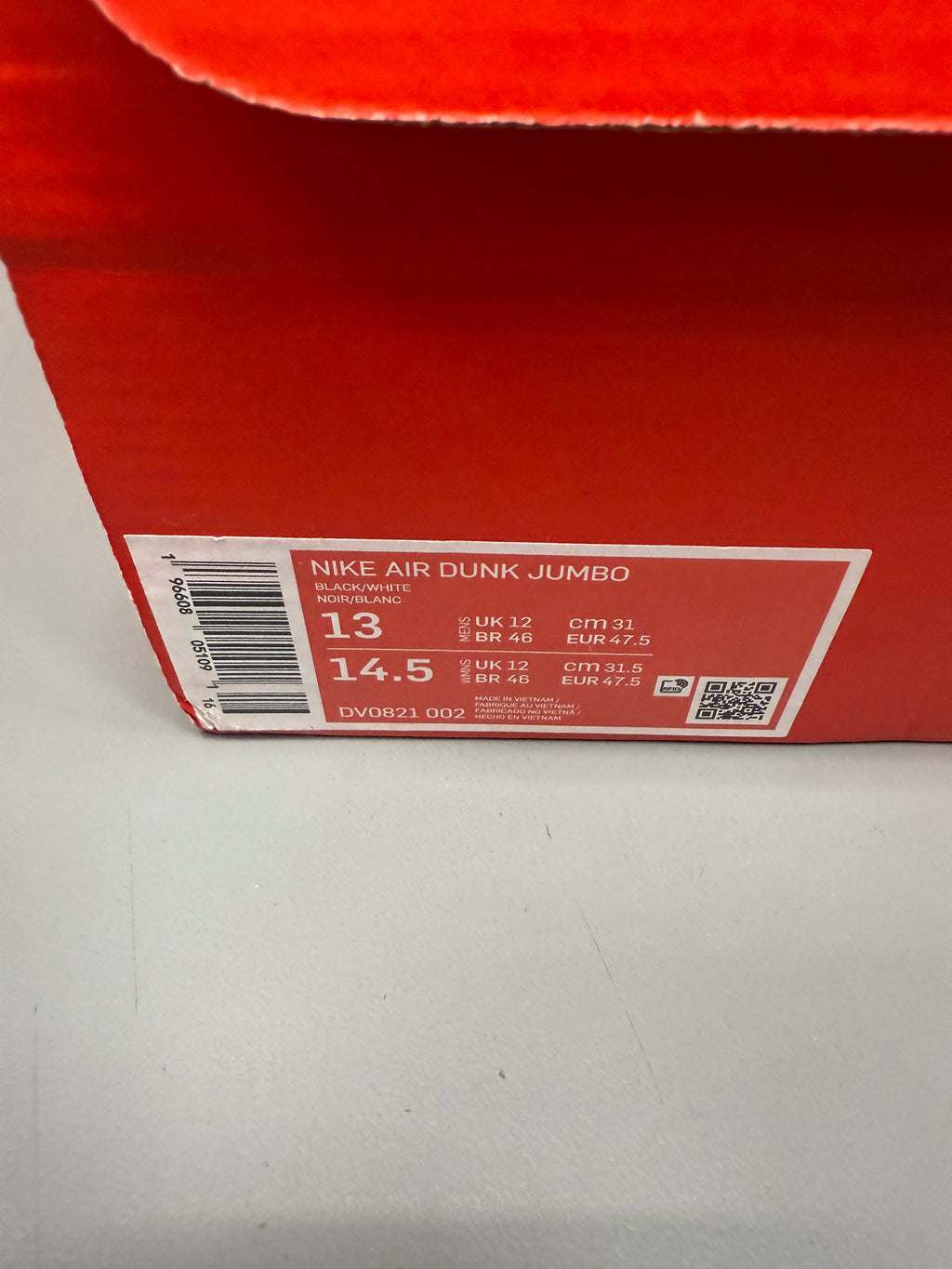 Nike Dunk Low "Jumbo Panda” Size 13 Preowned