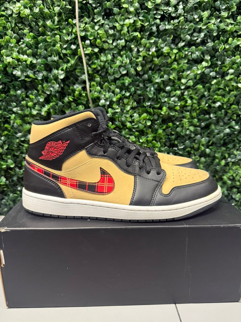 Air Jordan 1 Mid "Tartan Swoosh" Size 11M Preowned