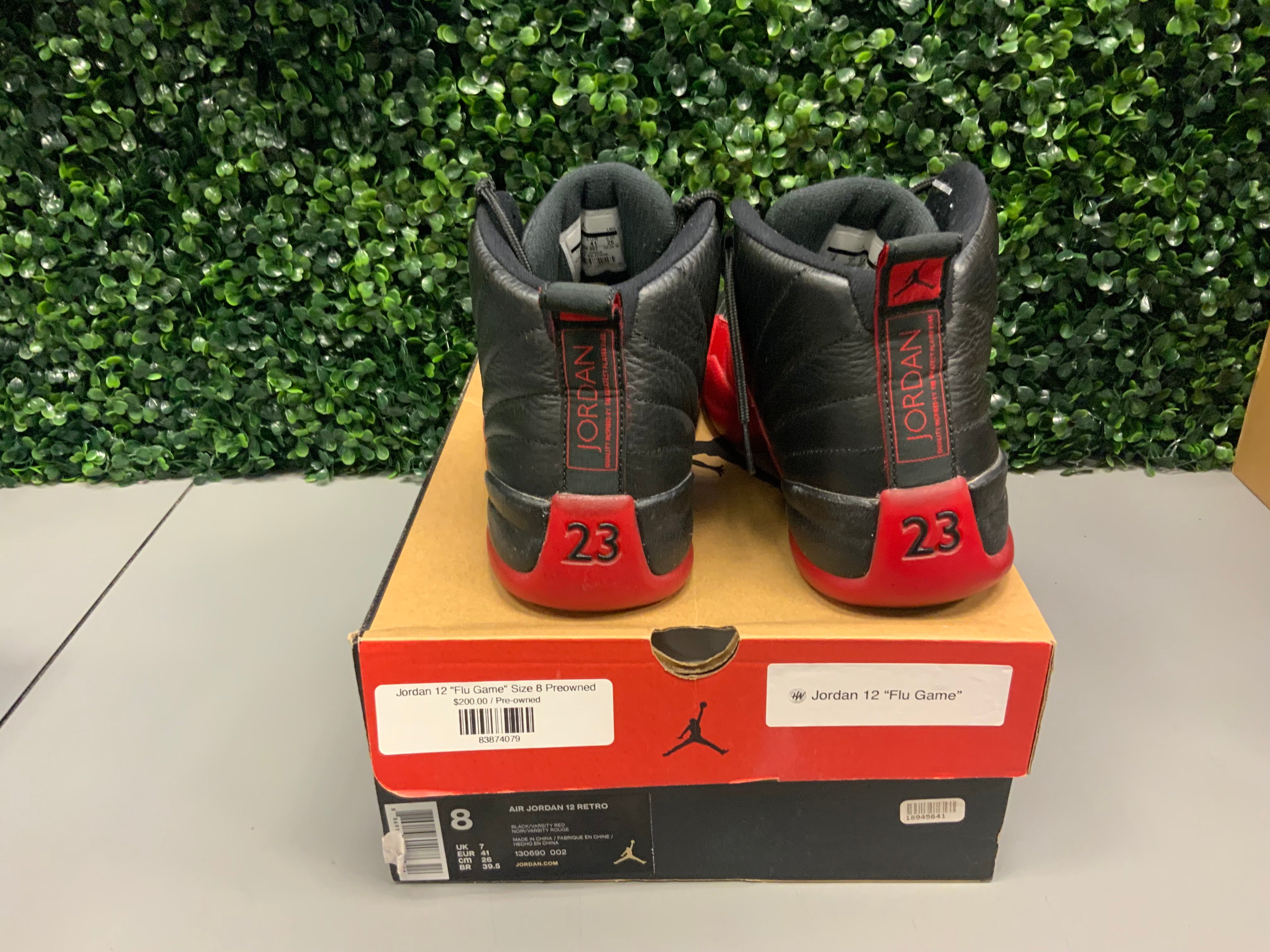 Jordan 12 "Flu Game" Size 8 Preowned