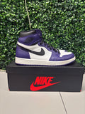 Jordan 1 Retro High "Court Purple White" Size 9.5 Preowned