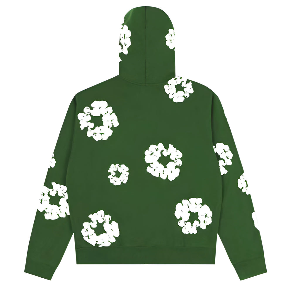 Denim Tears Cotton Wreath Hoodie "Green" Zip Up