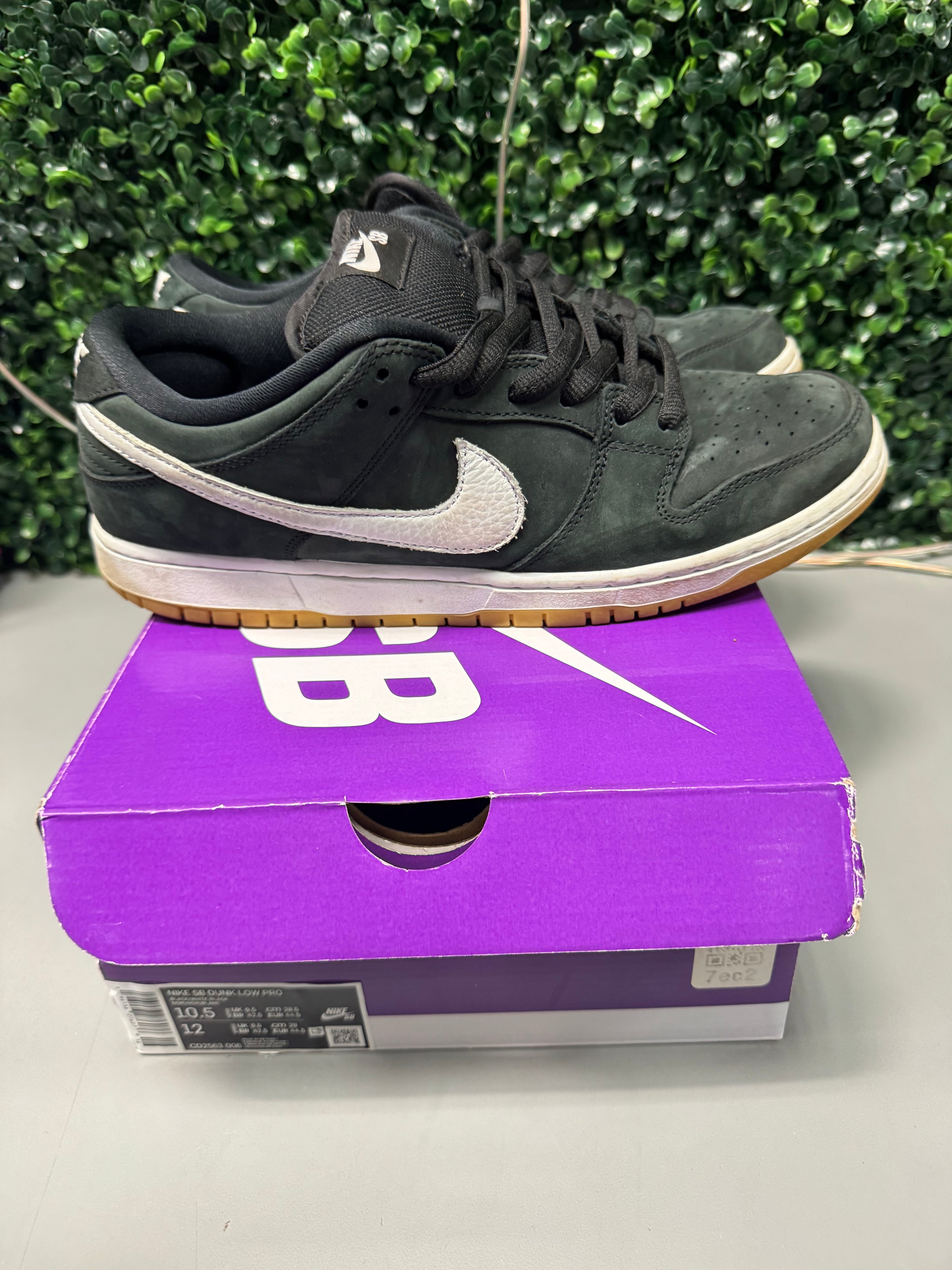 Nike SB Dunk Low Pro "Black Gum" Size 10.5 Preowned