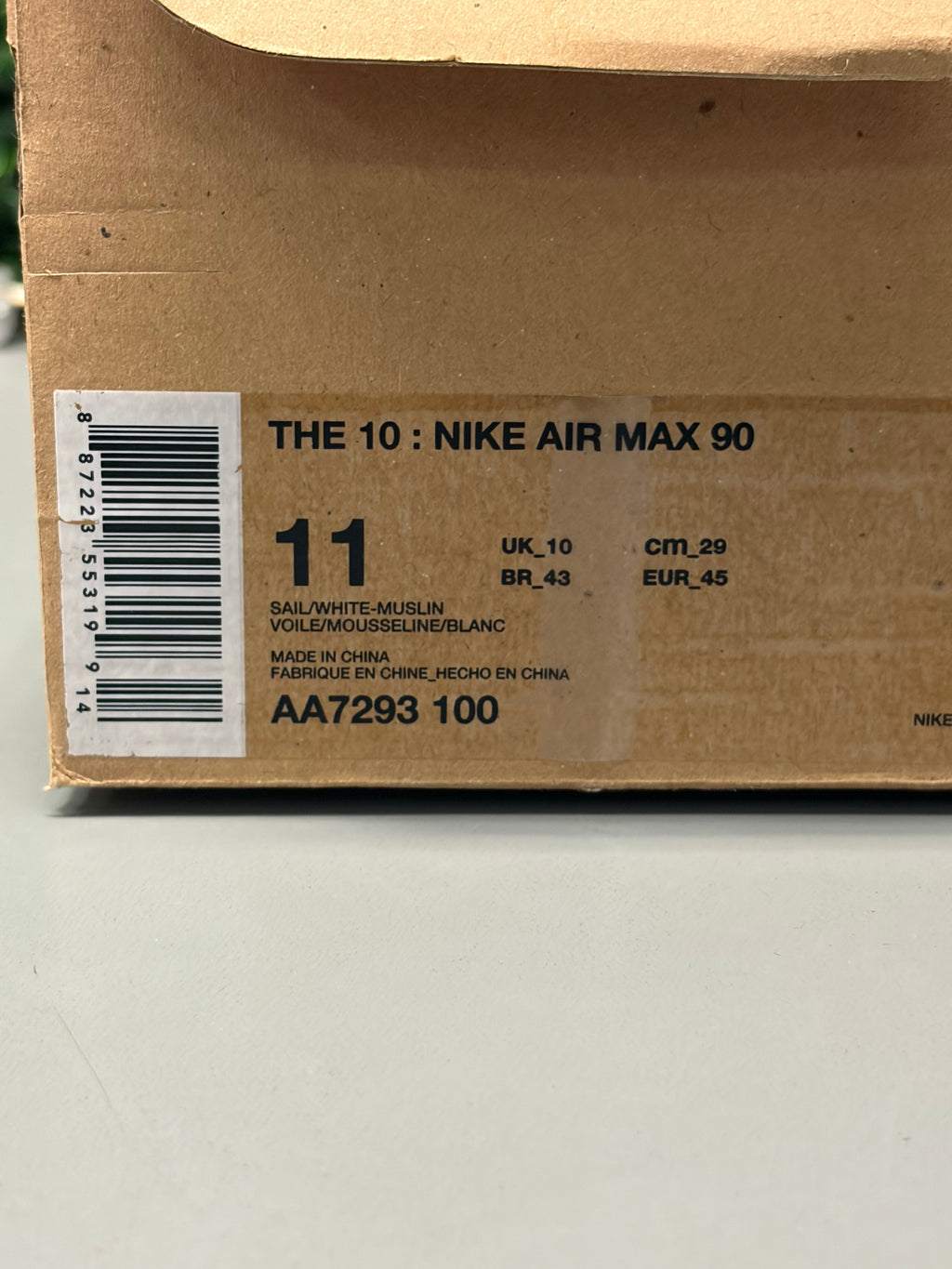 Nike Air Max 90 "Off-White" Size 11 Preowned