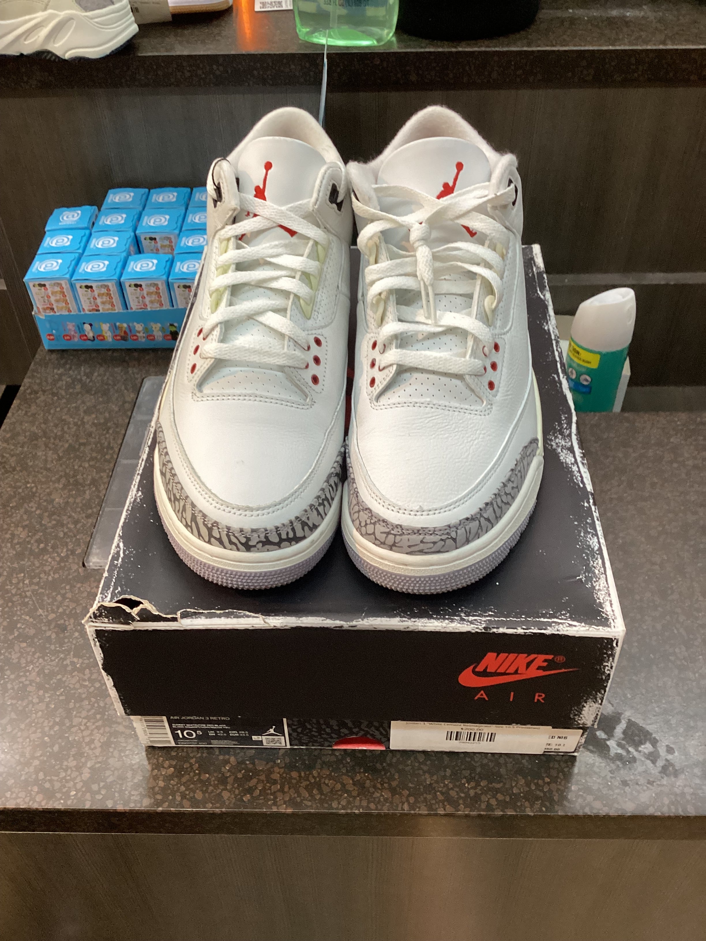 Jordan 3 "White Cement Reimagined" Size 10.5 Preowned