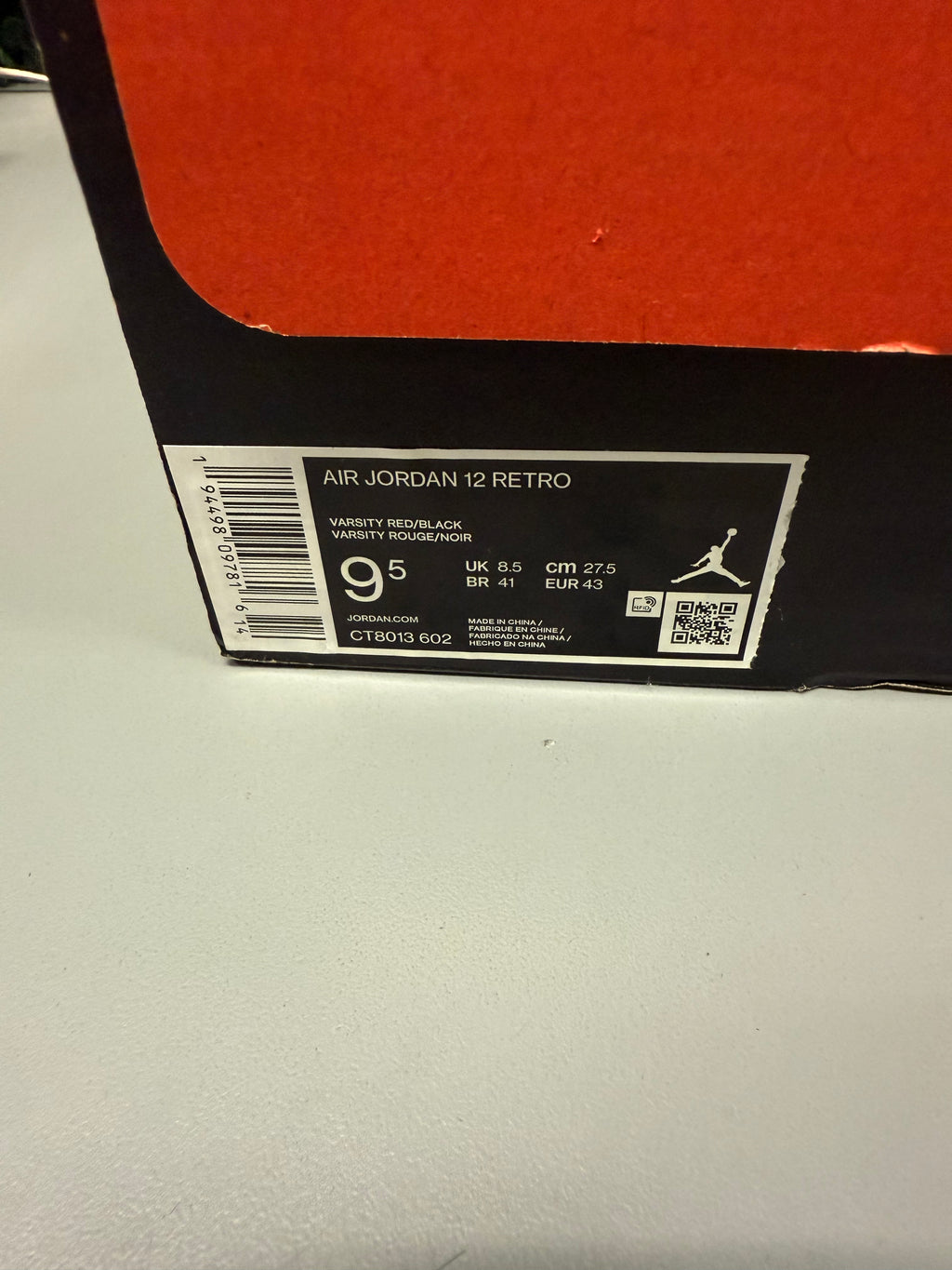 Jordan 12 "Reverse Flu Game" Size 9.5 Preowned