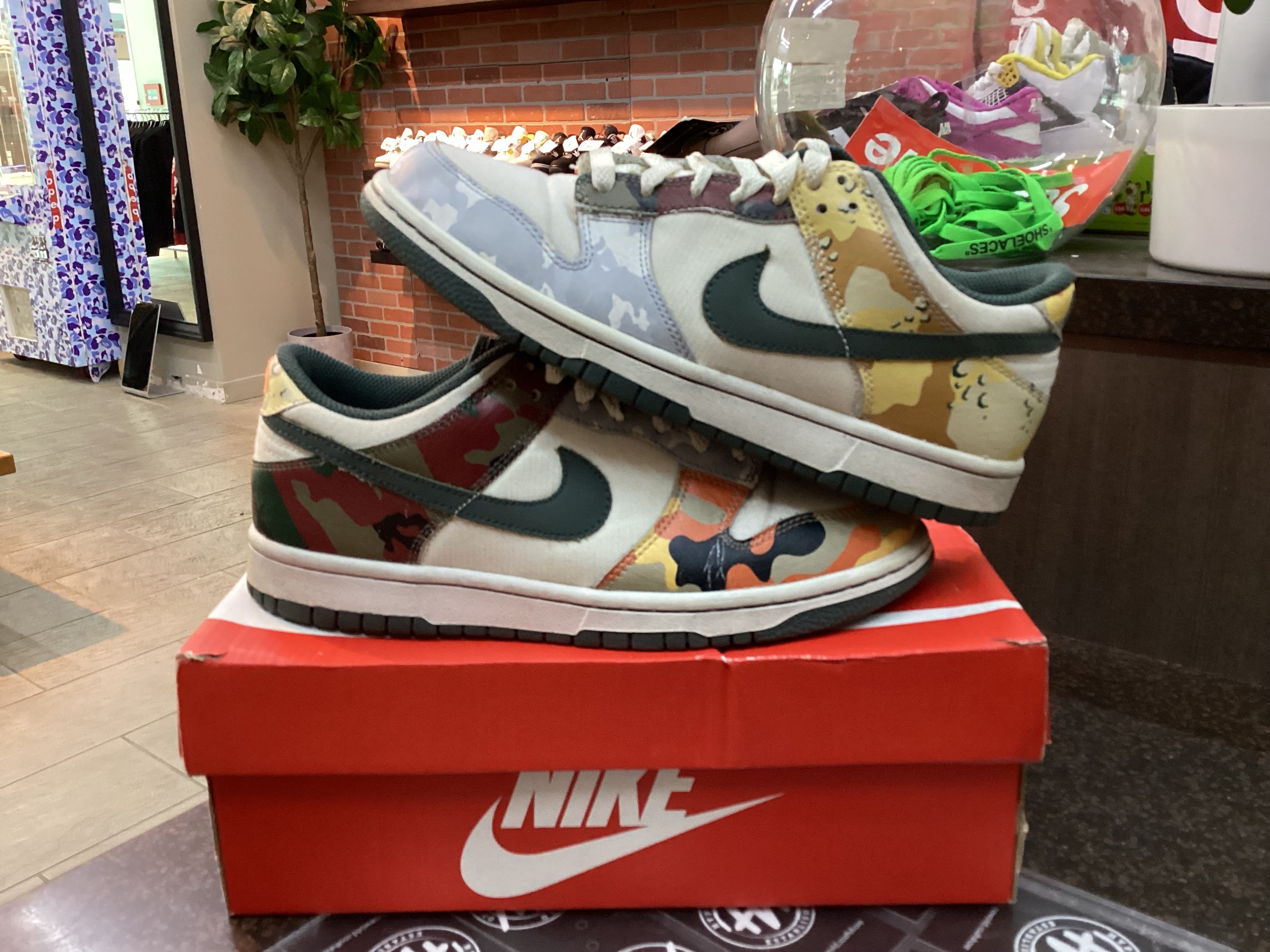 Nike Dunk Low “Sail Multi Camo” Size 6.5 Pre Owned