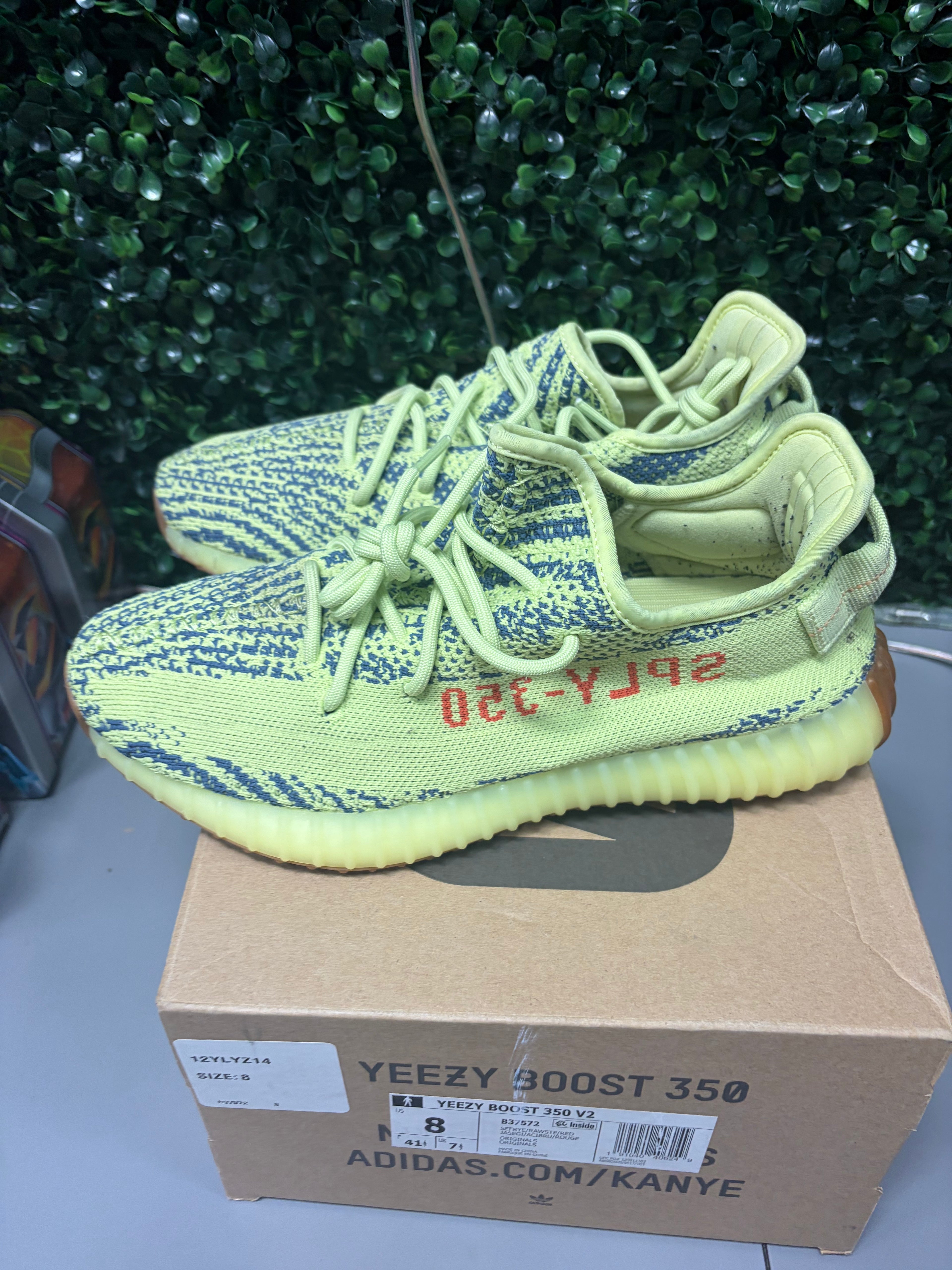 adidas Yeezy Boost 350 V2 "Semi Frozen Yellow" Size 8 Preowned