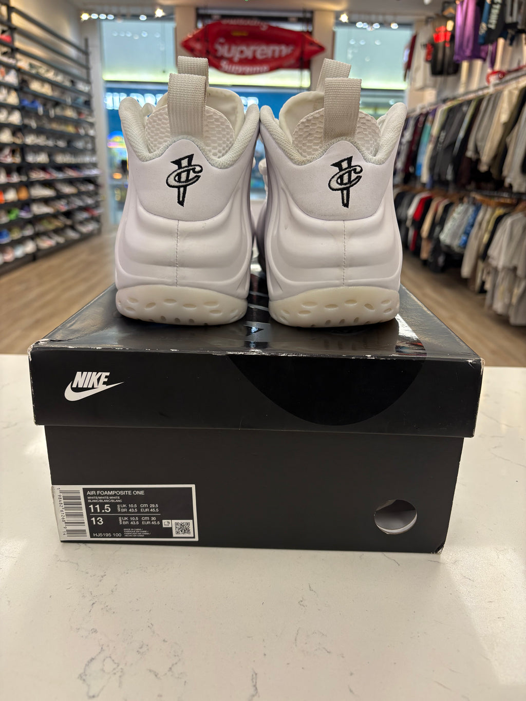 Nike Air Foamposite One “Triple White” Preowned Size 11.5