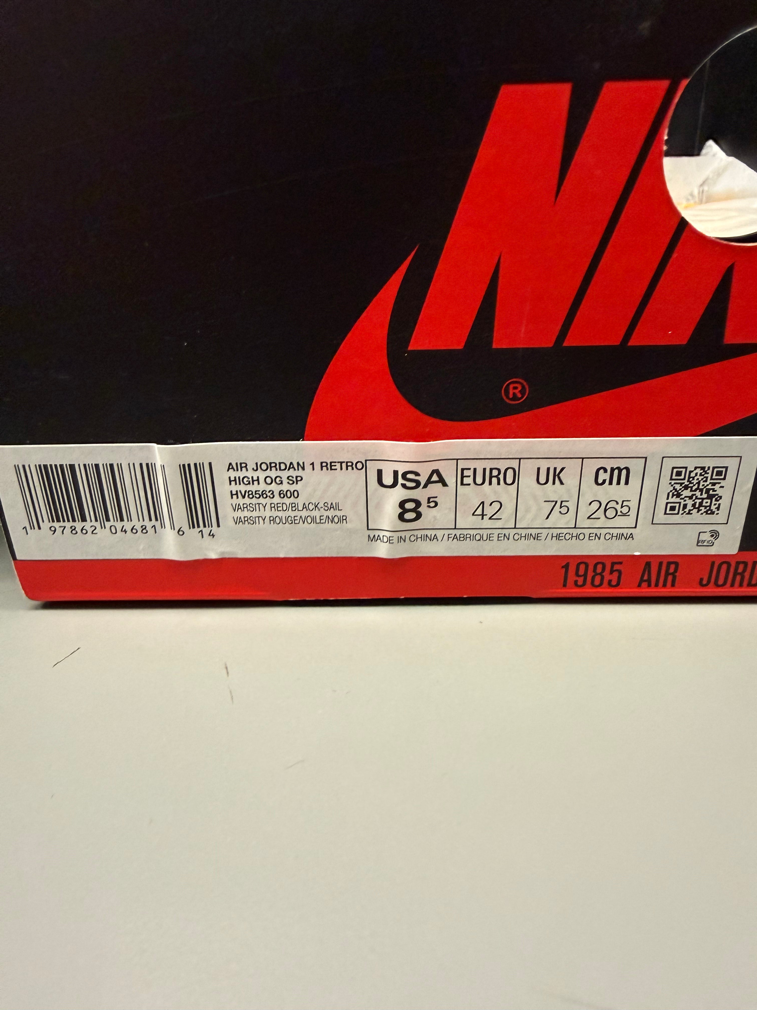 Jordan 1 High X Union "Chicago Shadow" Size 8.5 Preowned