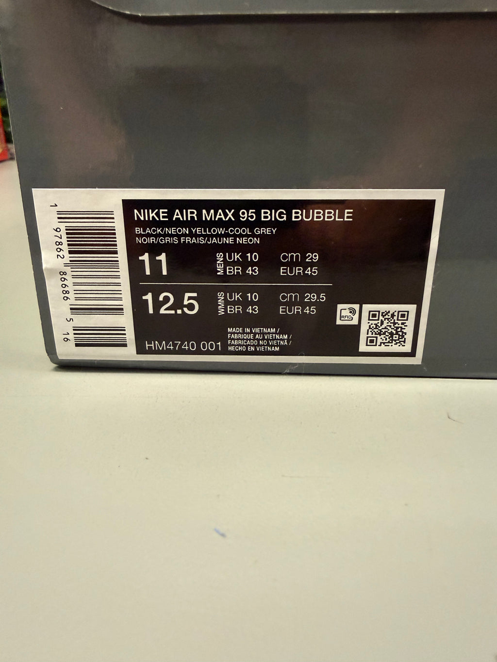 Nike Air Max 95 OG Big Bubble "Neon" Size 11 Preowned