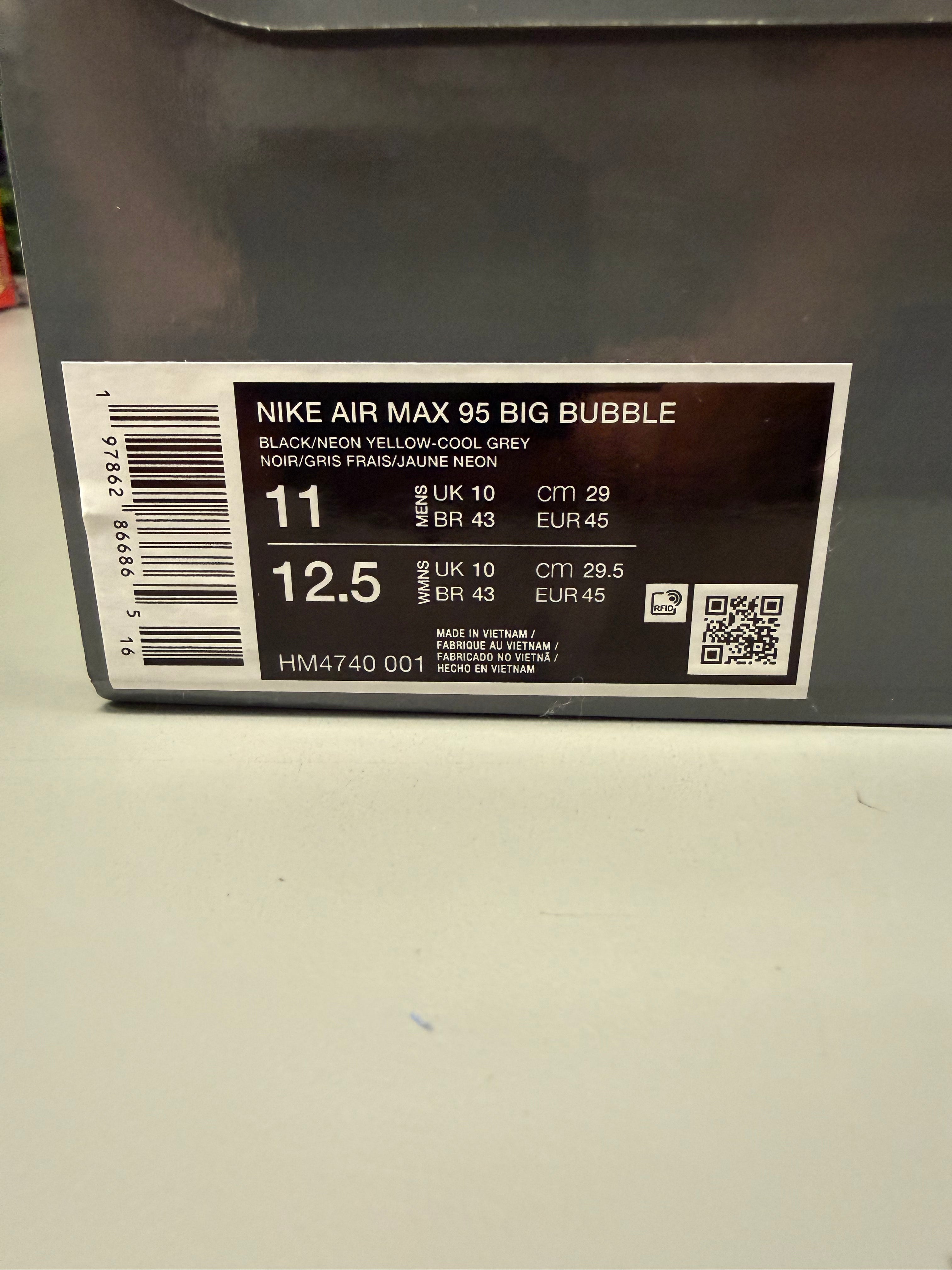 Nike Air Max 95 OG Big Bubble "Neon" Size 11 Preowned