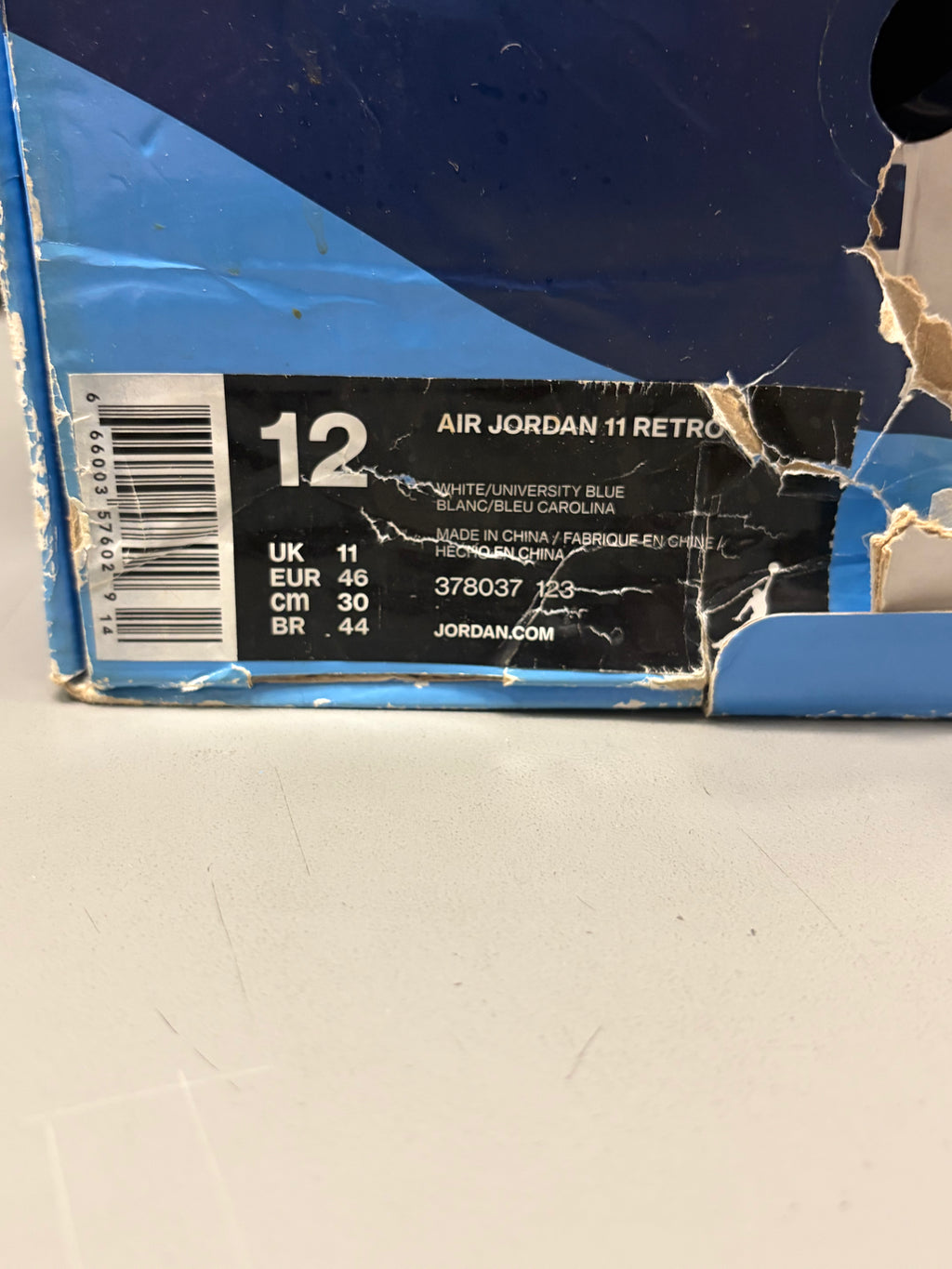 Jordan 11 Retro "UNC Win Like 82" Size 12 Preowned