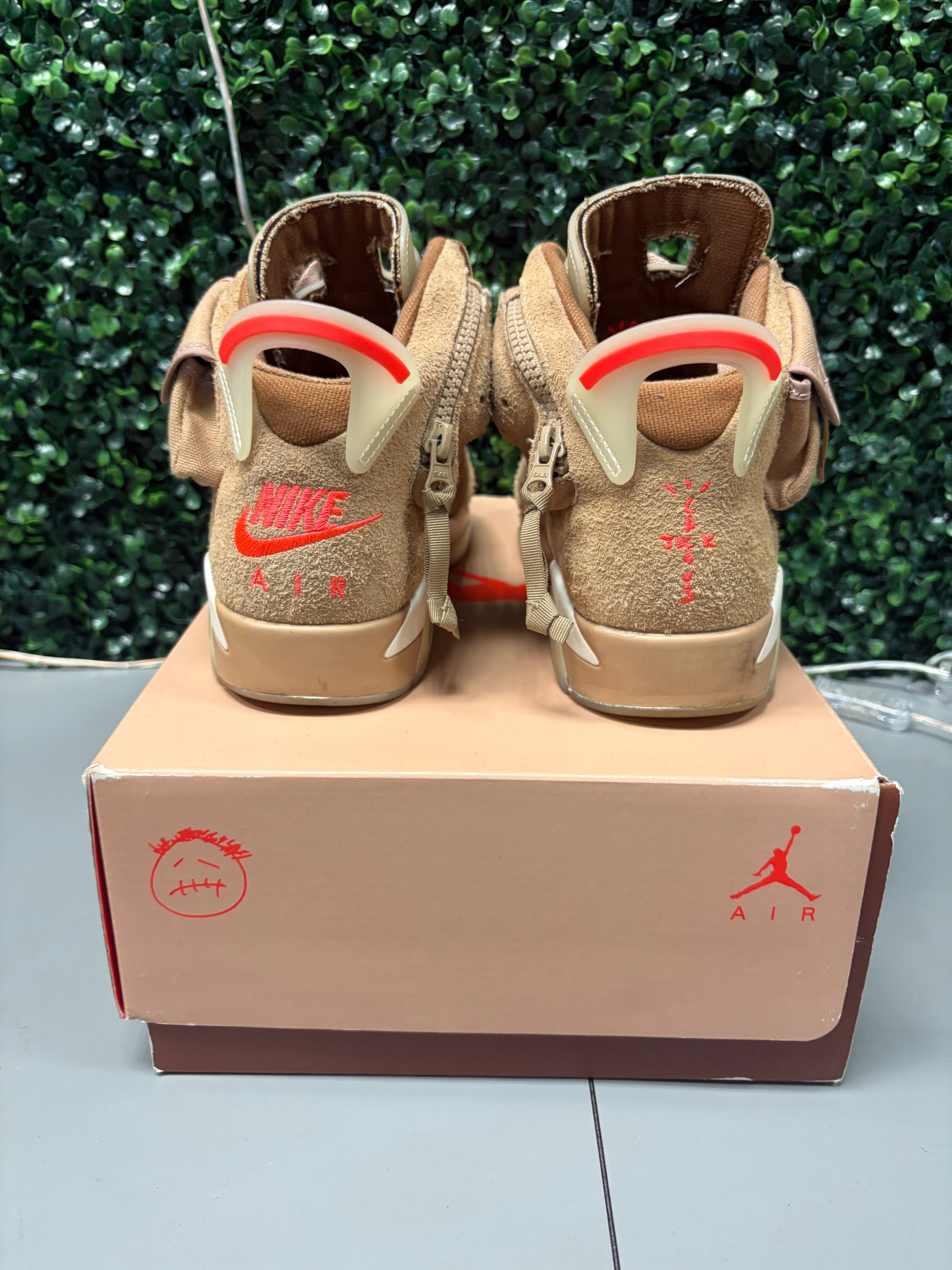 Jordan 6 Retro Travis Scott "British Khaki" Size 9 Preowned