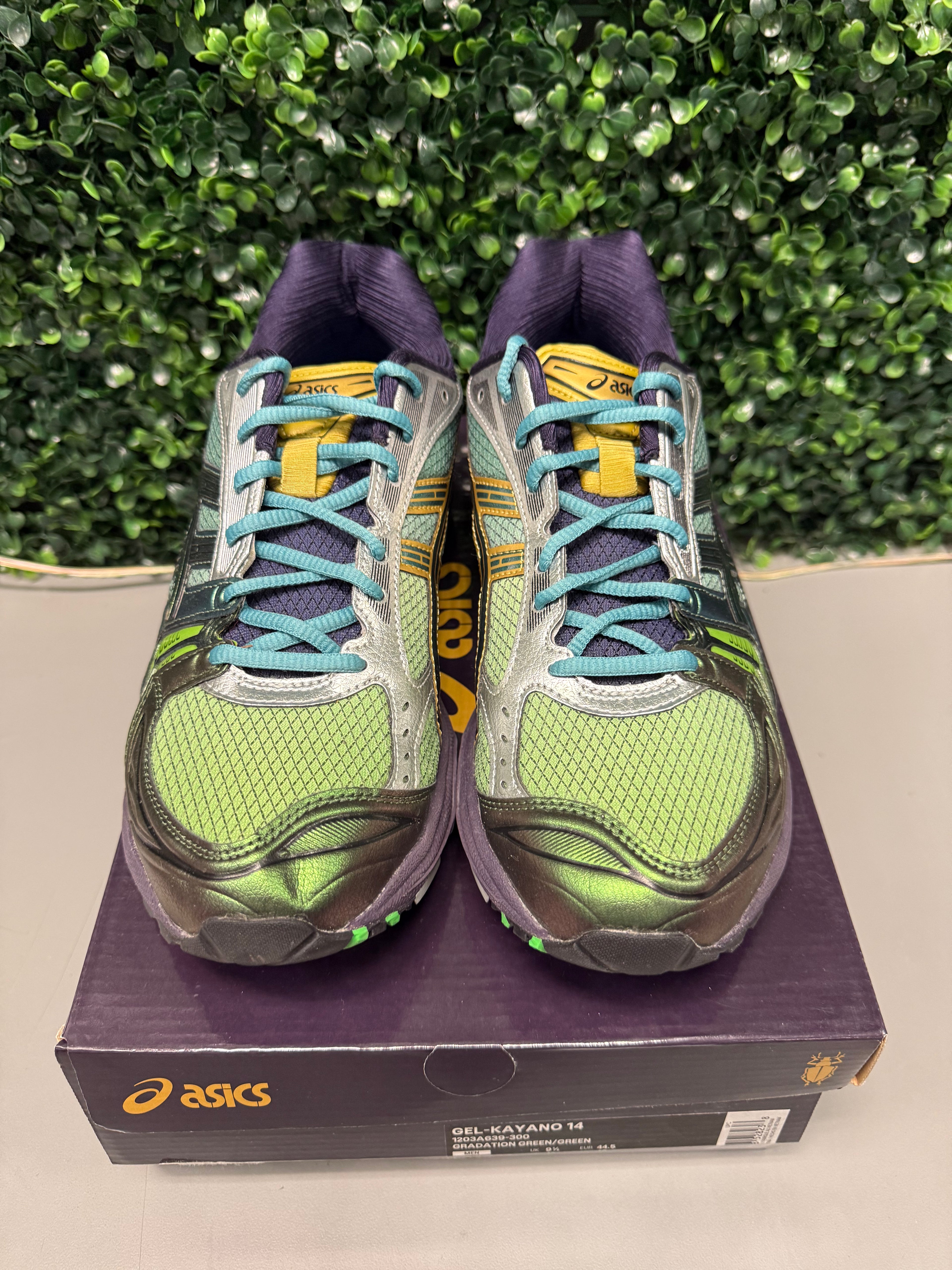 ASICS Gel-Kayano 14 P.Andrade "Gradiation Green" Size 10.5 Preowned
