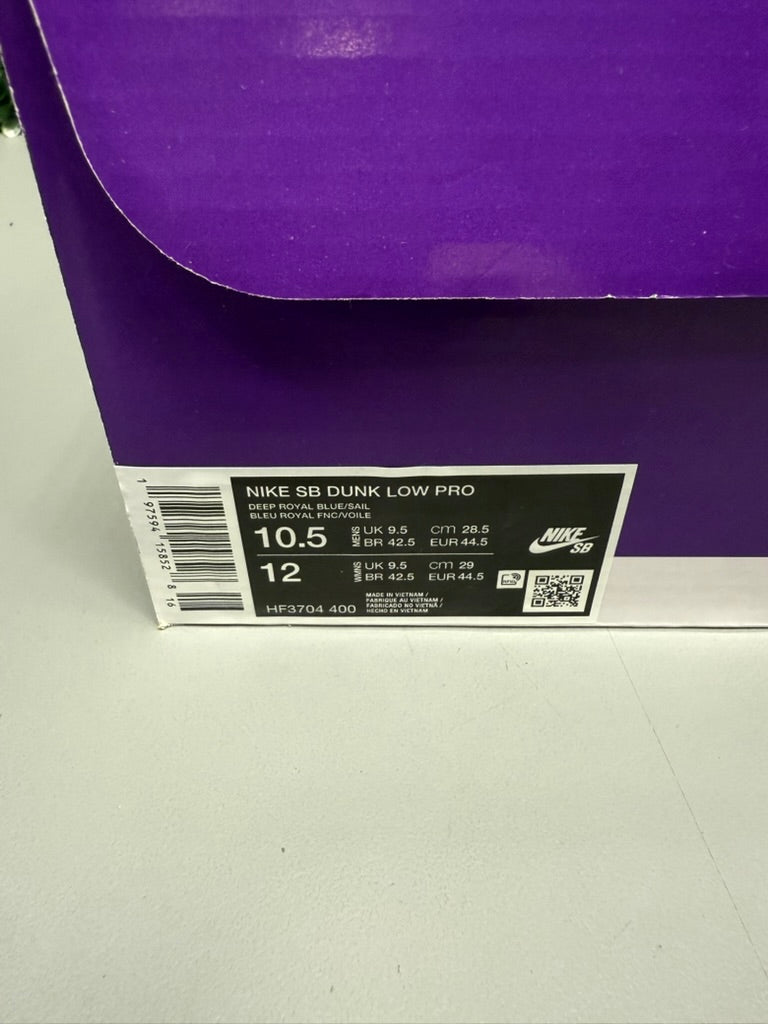 Nike SB Dunk Low “Deep Royal” Size 10.5 Preowned