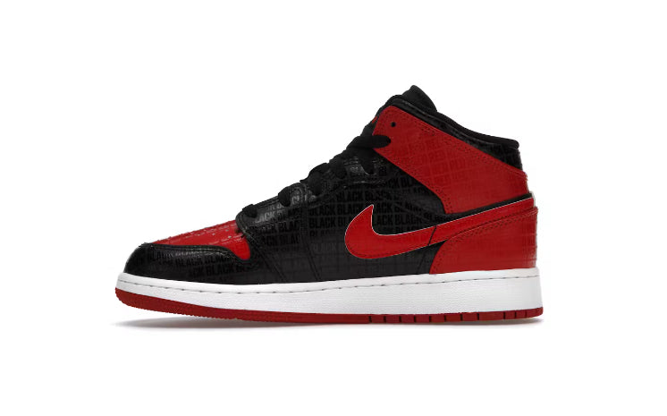 Jordan 1 Mid “Bred Text” (GS)