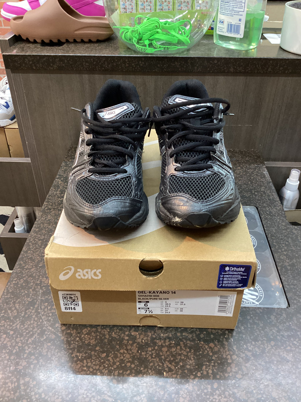 ASICS GEL-Kayano 14 “Black Pure Silver” Size 6 Preowned