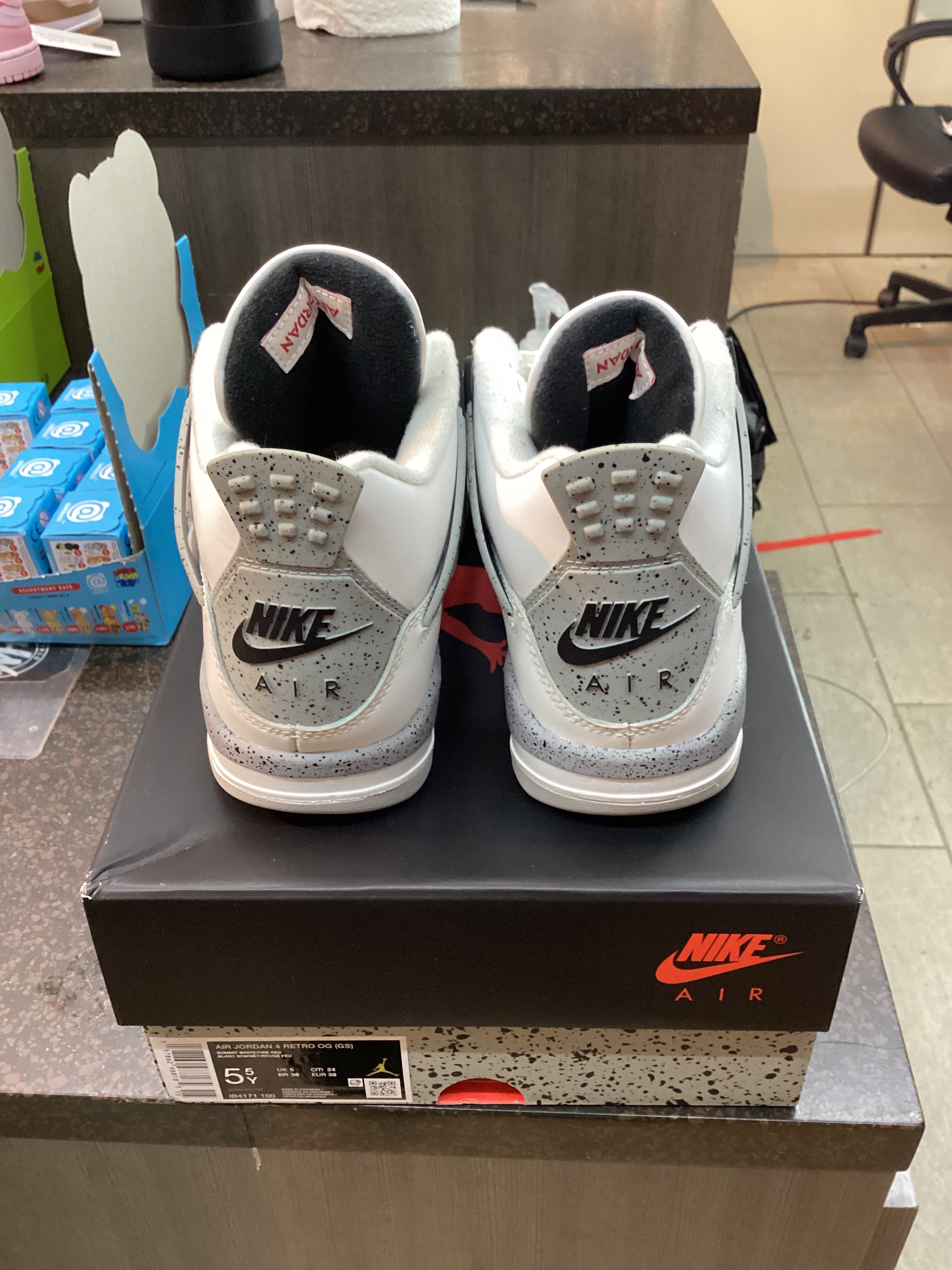 Jordan 4 “White Cement” (2025) Size 5.5Y Preowned