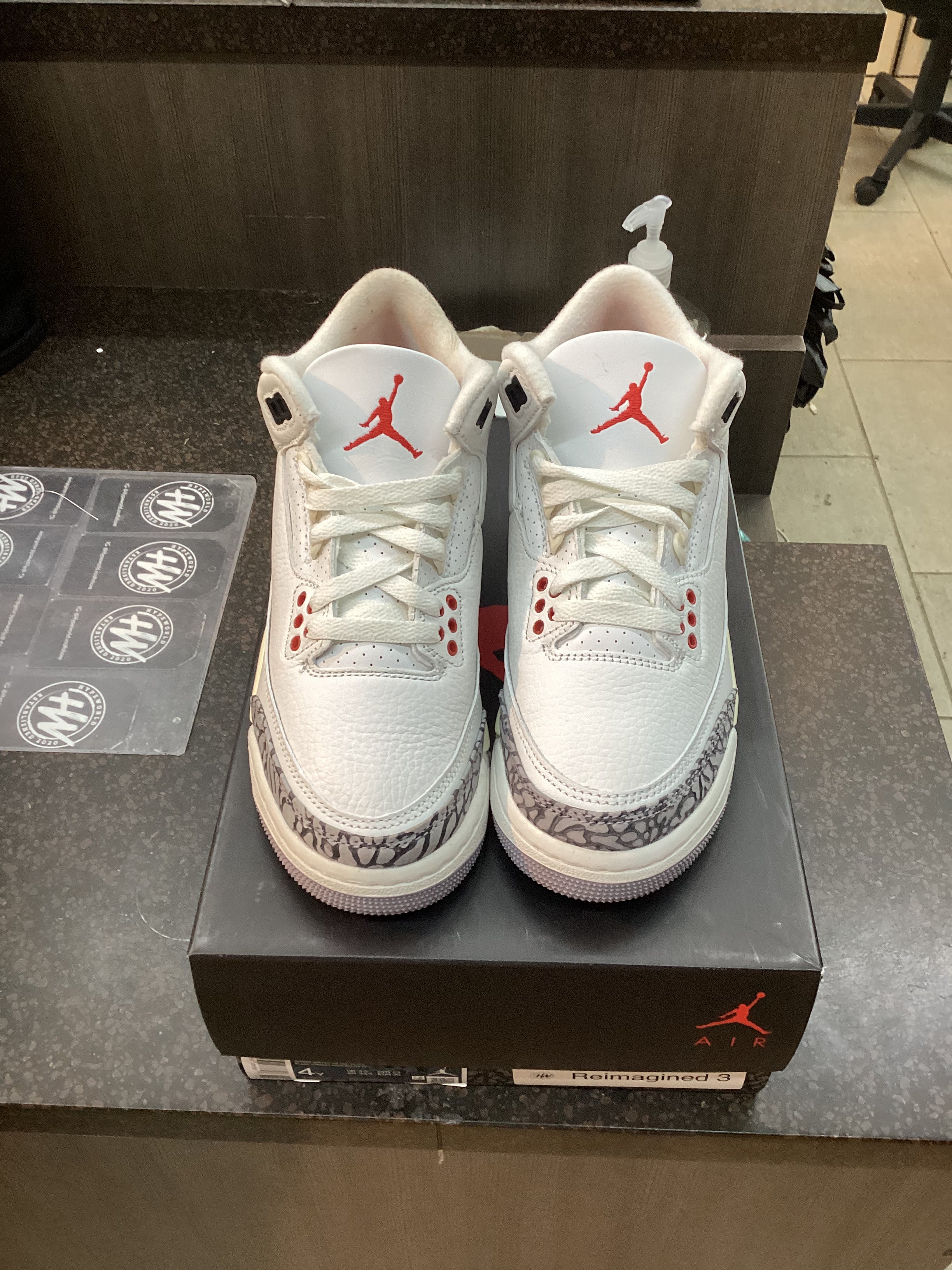 Jordan 3 “White Cement Reimagined” Preowned Size 4Y