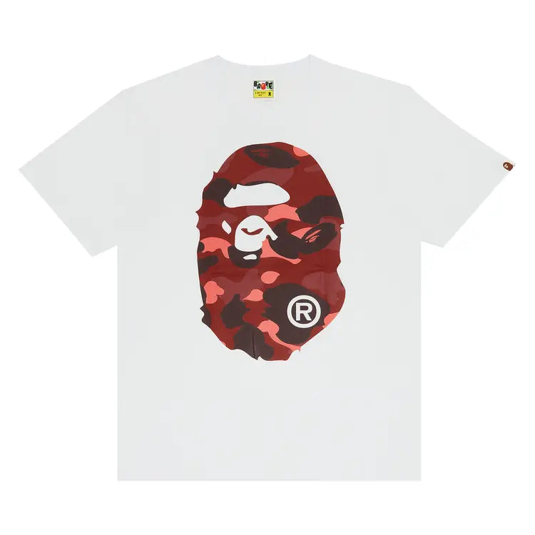 Bape Color Camo Big Ape Head Tee (Black/Red)