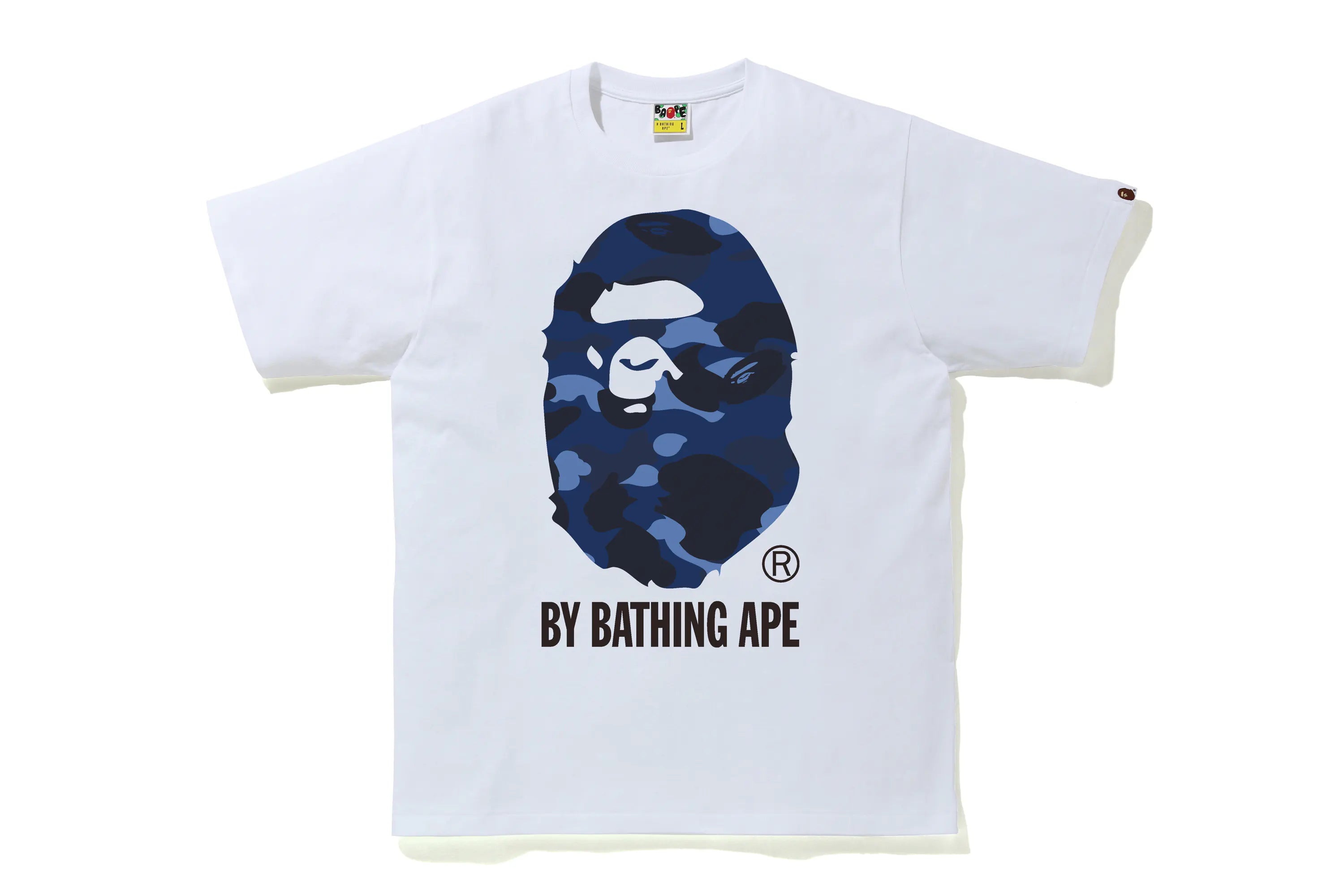 BAPE Color Camo Big Ape Head Tee “White Blue