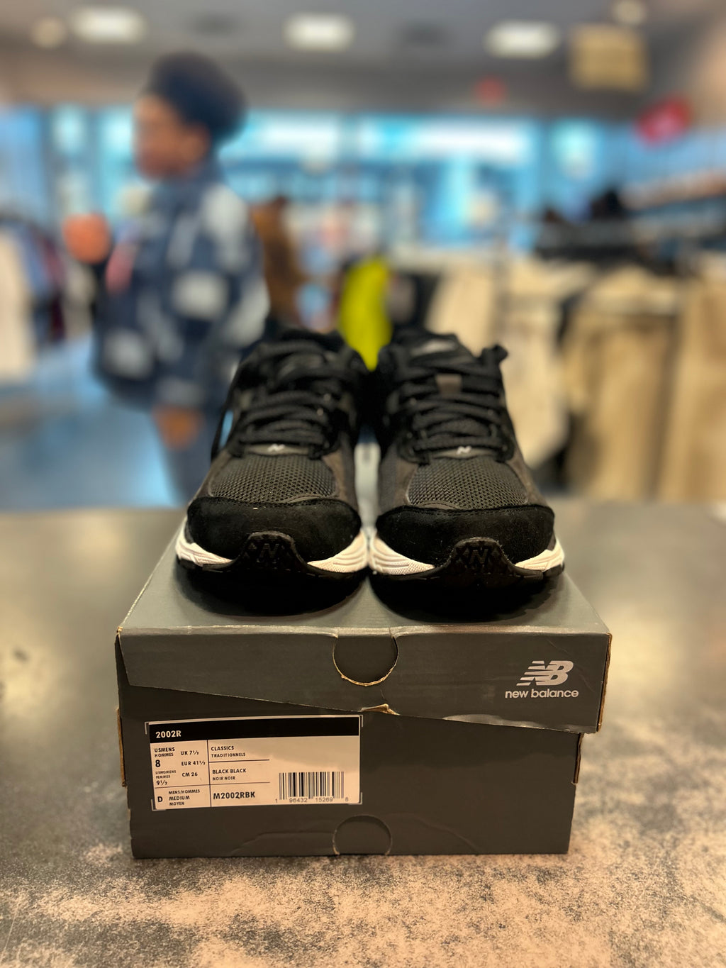 New Balance 2002R "Black Gunmetal" Size 8 Preowned