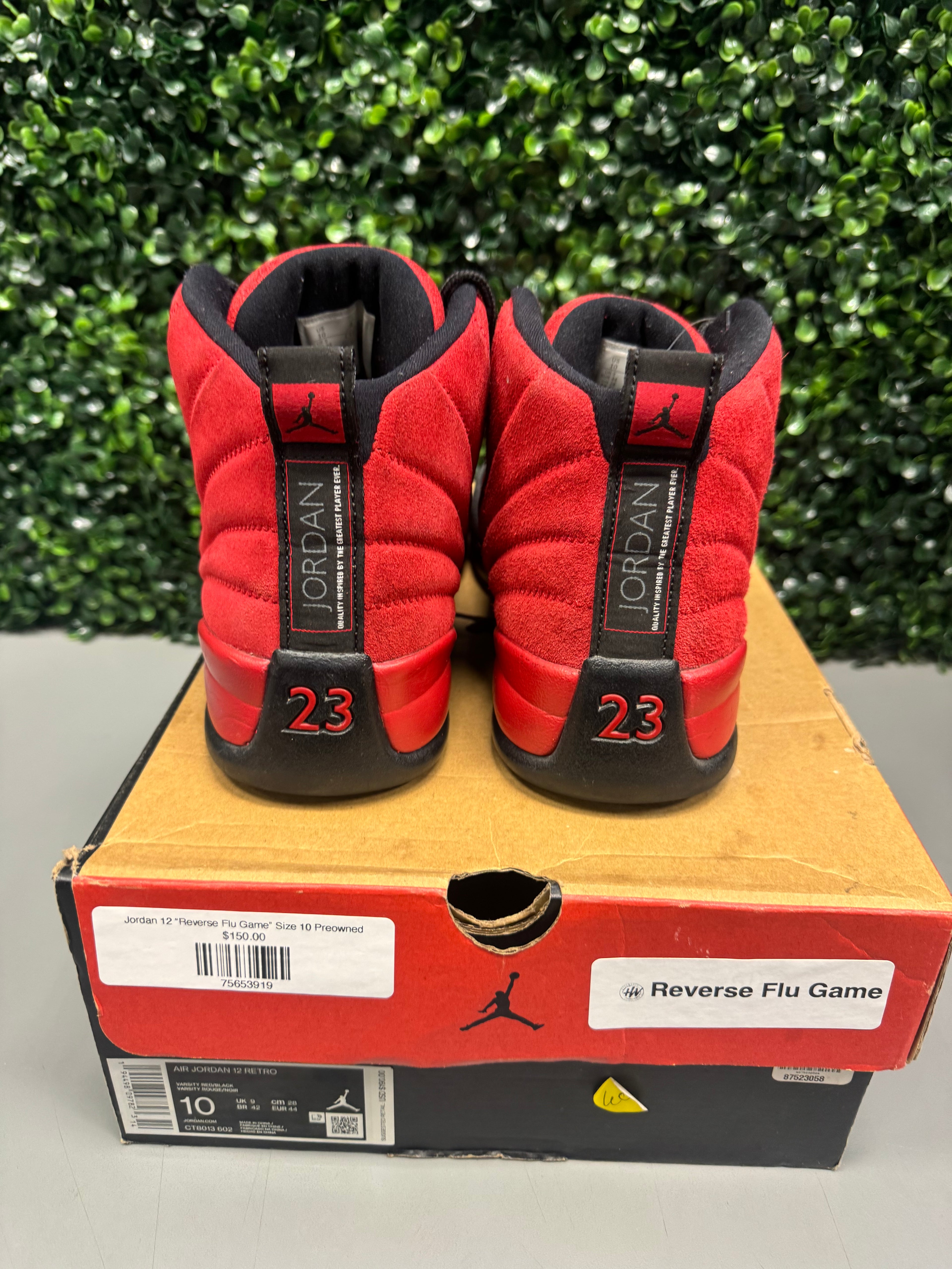 Jordan 12 “Reverse Flu Game” Size 10 Preowned