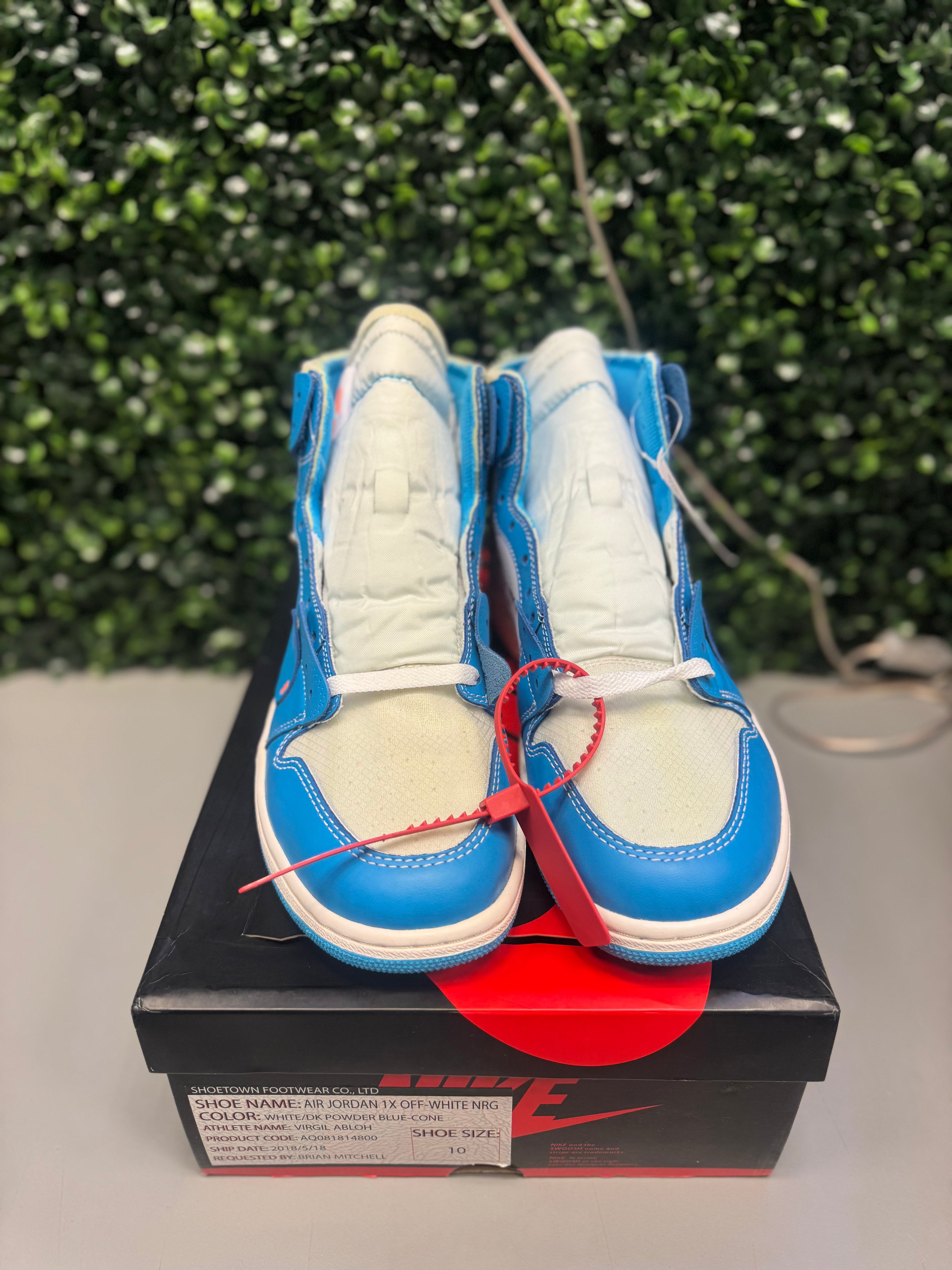 Jordan 1 High x Off-White "University Blue" PROMO SAMPLE Size 10 Brand New