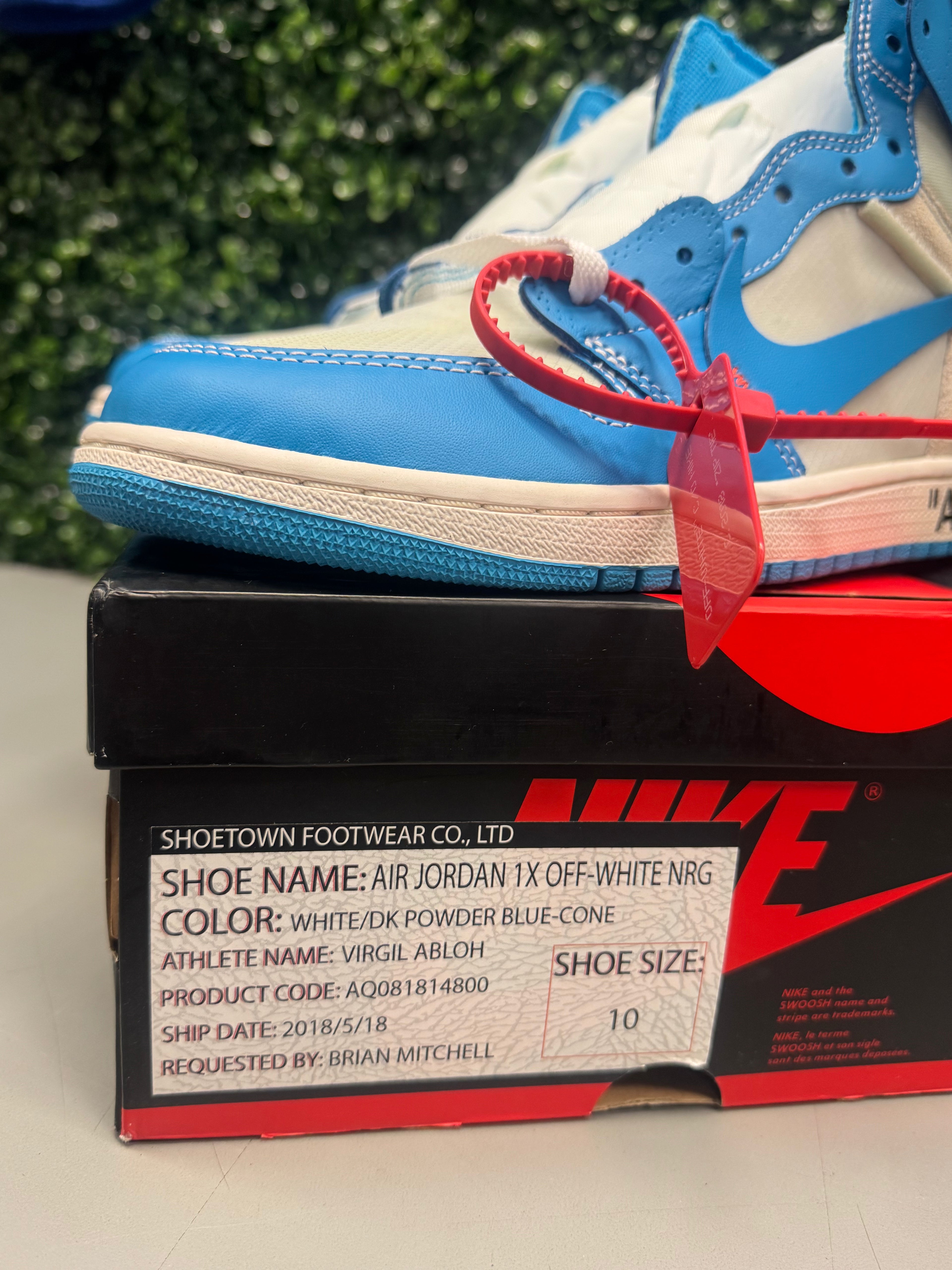 Jordan 1 High x Off-White "University Blue" PROMO SAMPLE Size 10 Brand New