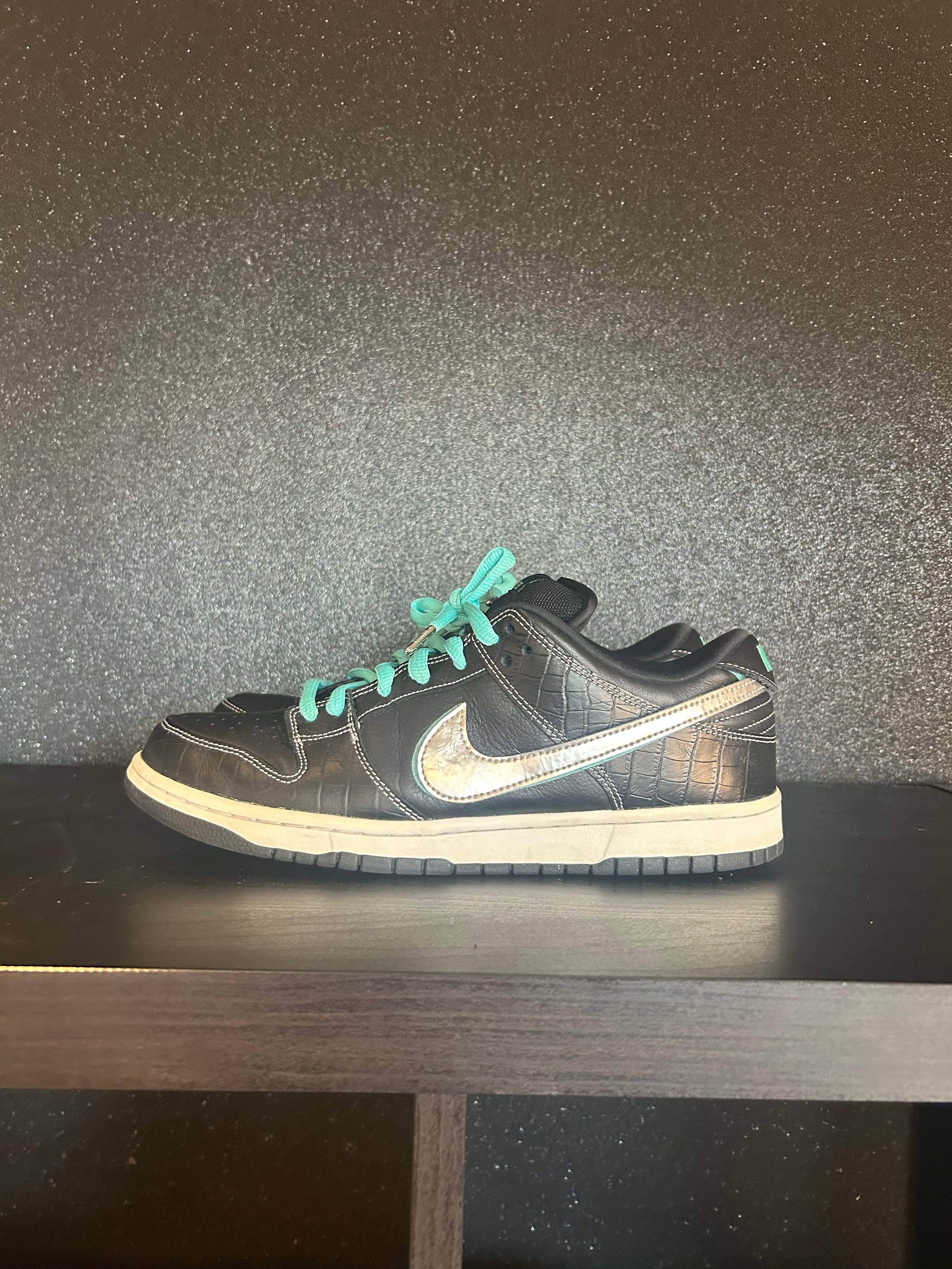 Nike SB Dunk Low Diamond Supply Co Black Diamond Size 11 Preowned