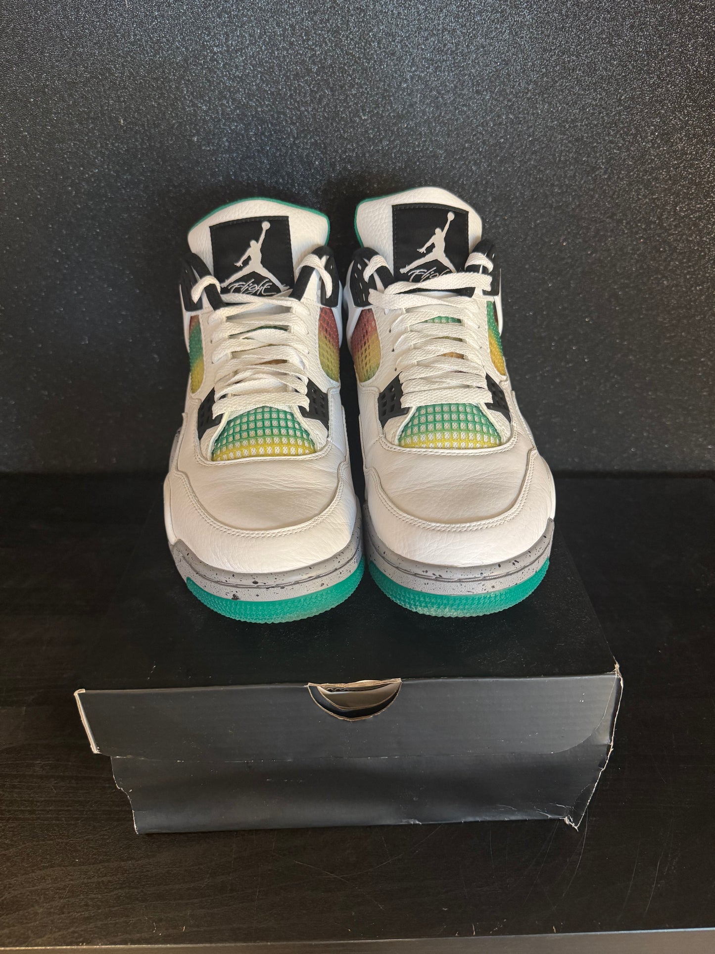 Jordan 4 'Lucid Green Rasta' Size 12 Preowned with replacement box