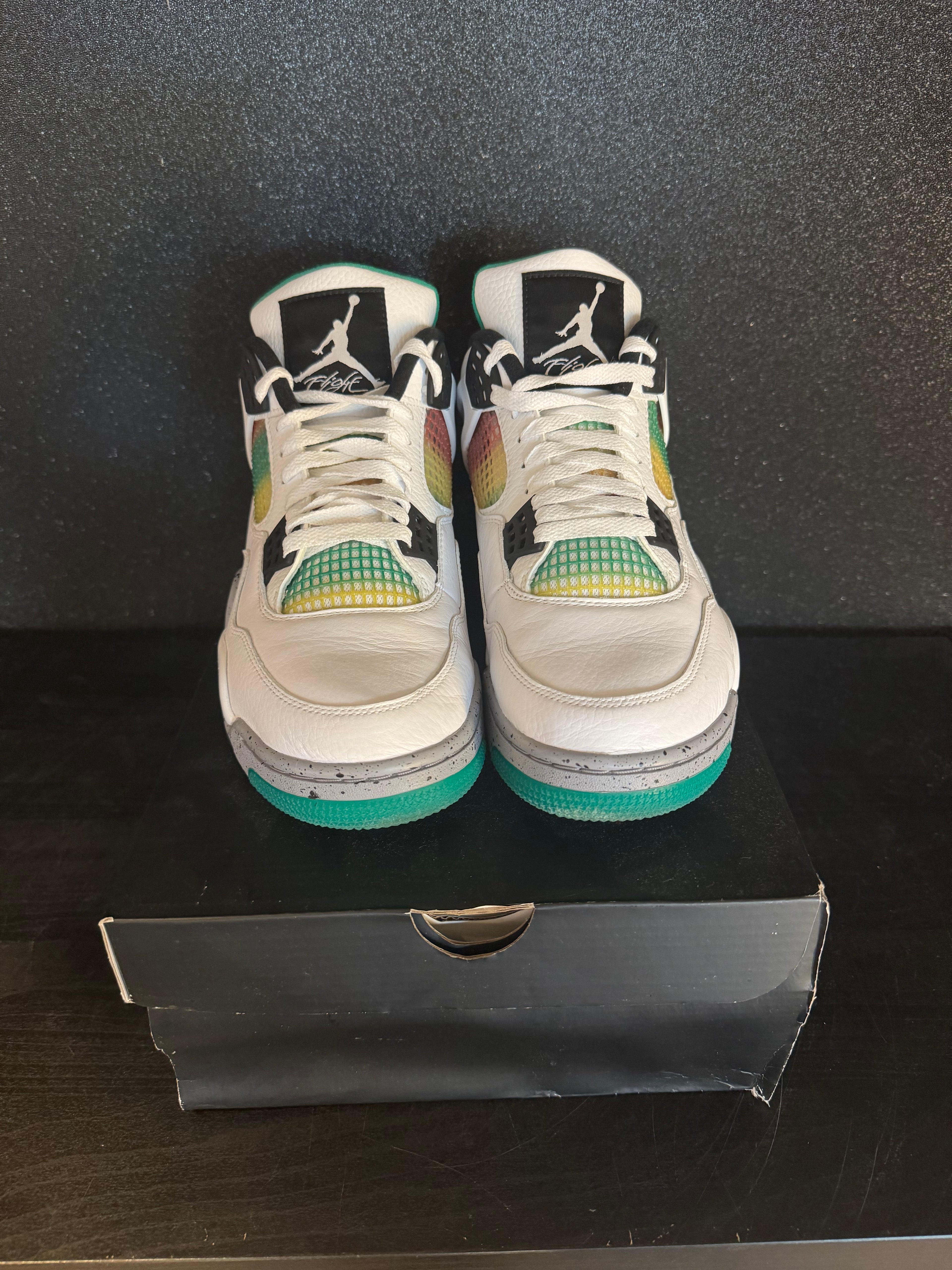 Jordan 4 'Lucid Green Rasta' Size 12 Preowned with replacement box