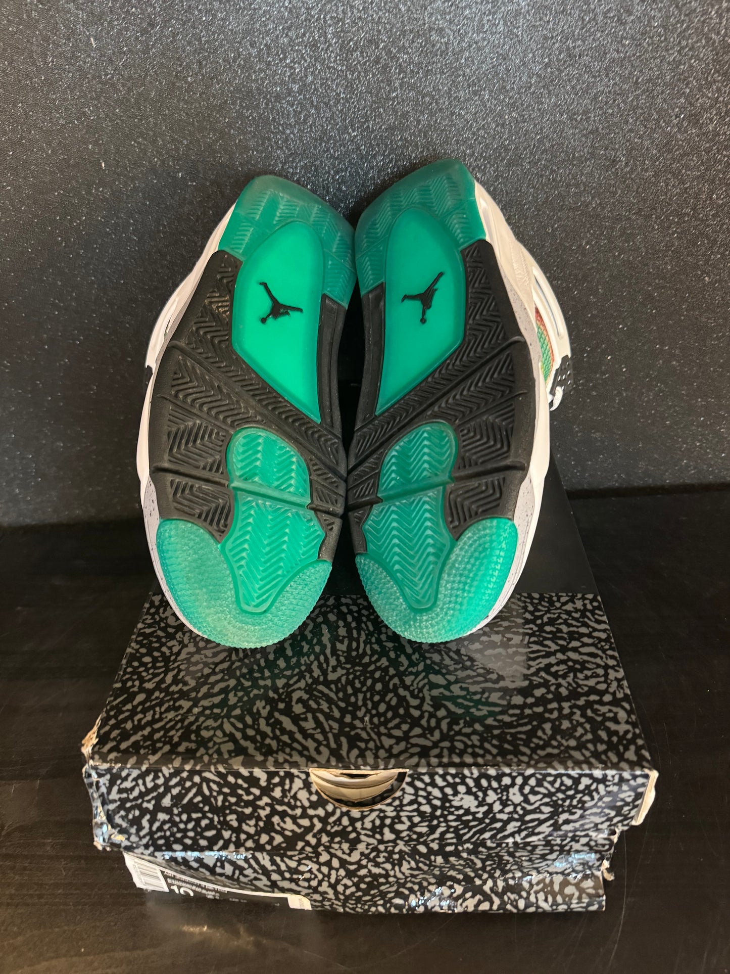 Jordan 4 'Lucid Green Rasta' Size 12 Preowned with replacement box