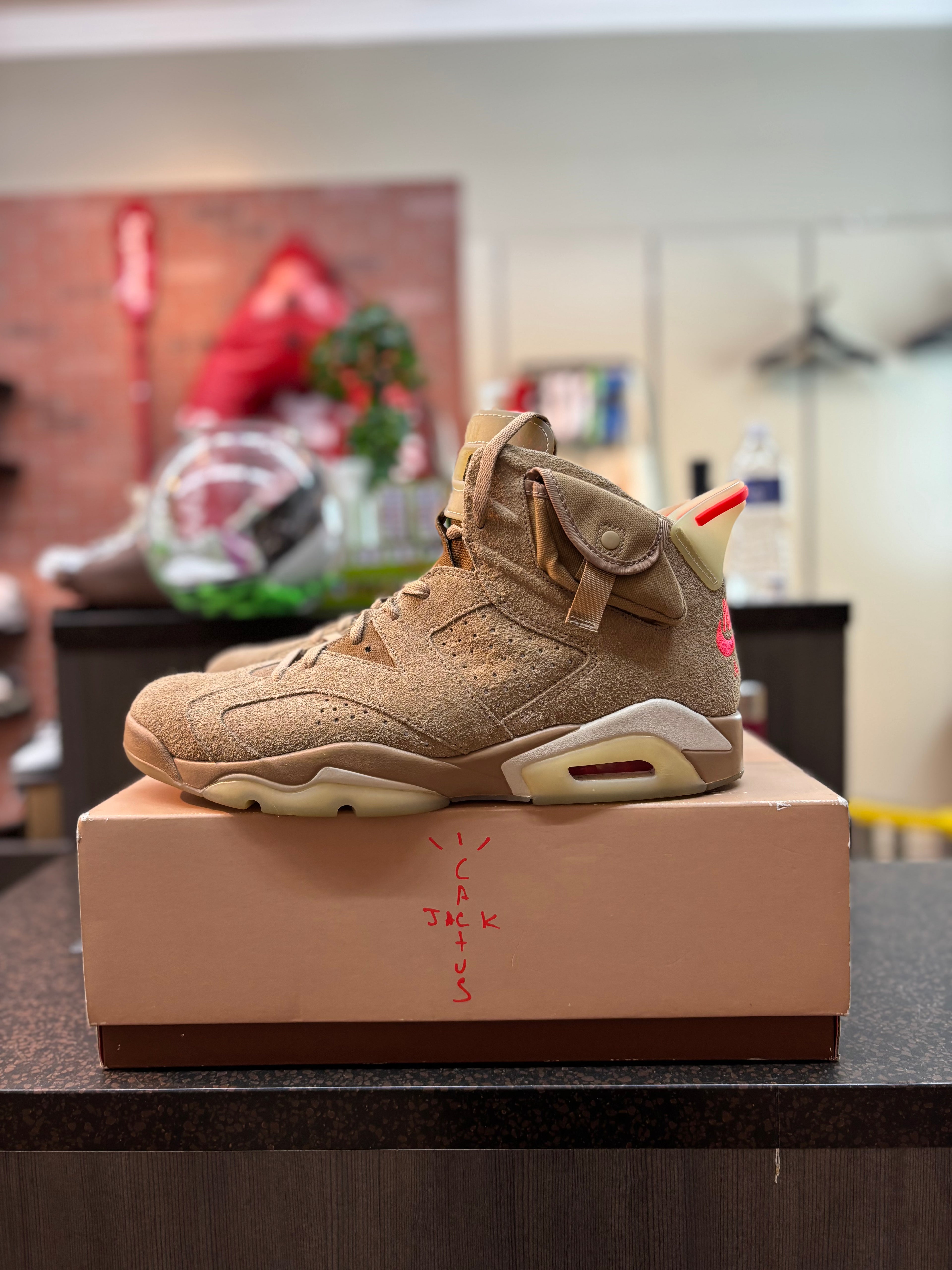 Jordan 6 x Travis Scott "British Khaki" Size 13 Pre Owned