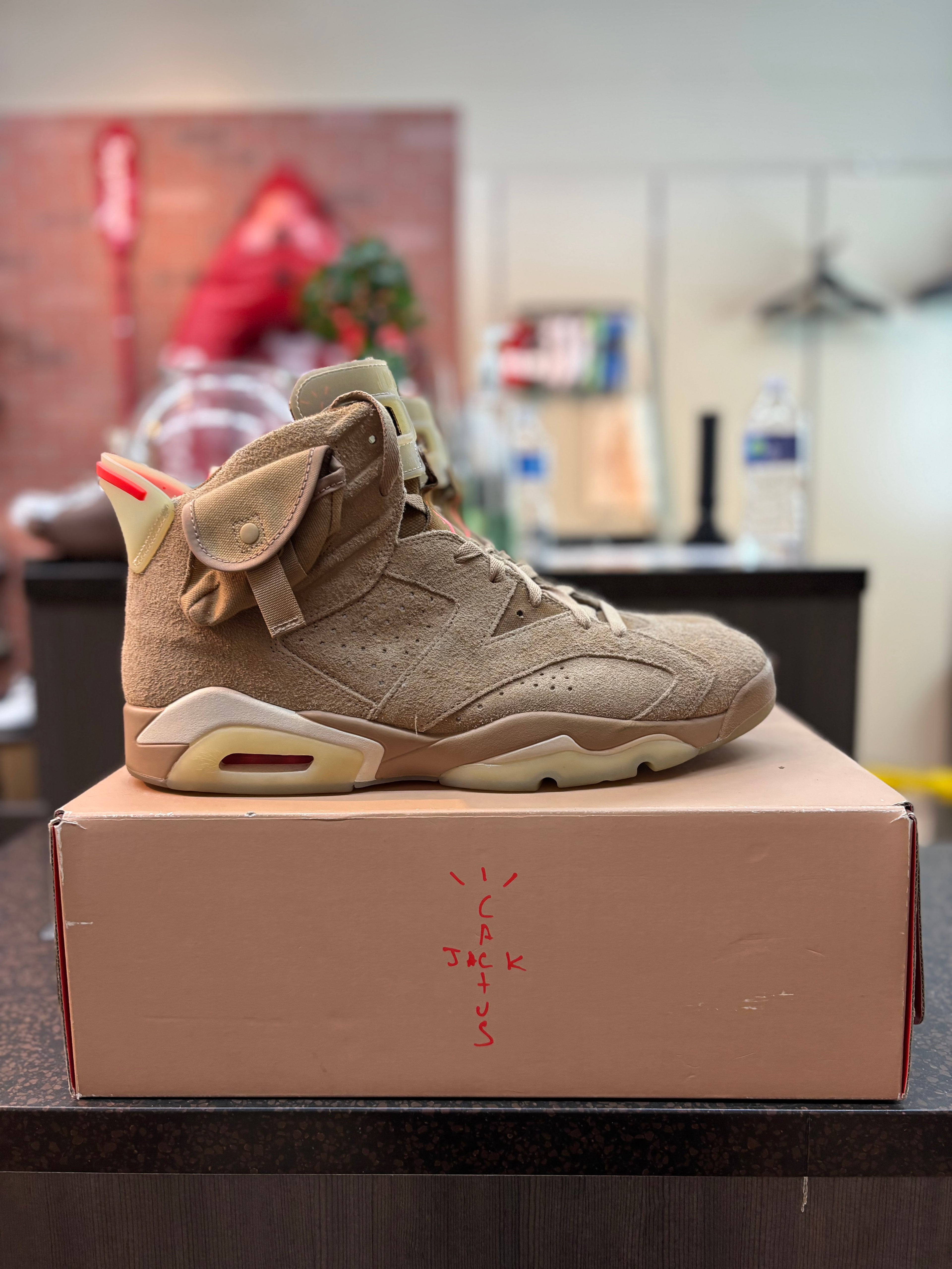 Jordan 6 x Travis Scott "British Khaki" Size 13 Pre Owned